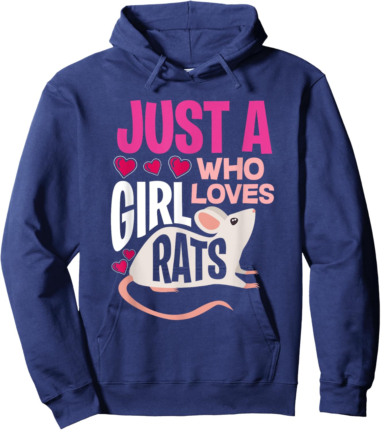 Just A Girl Who Loves Rats - Gift Rat Owners Hoodie - Hoodie | Navy