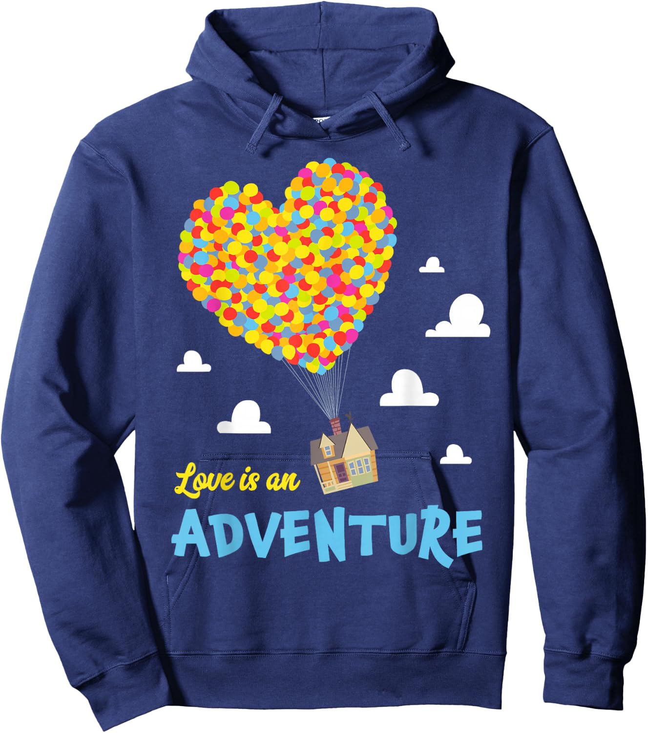 Disney and Pixar Up Love is an Adventure Hoodie - Hoodie | Navy