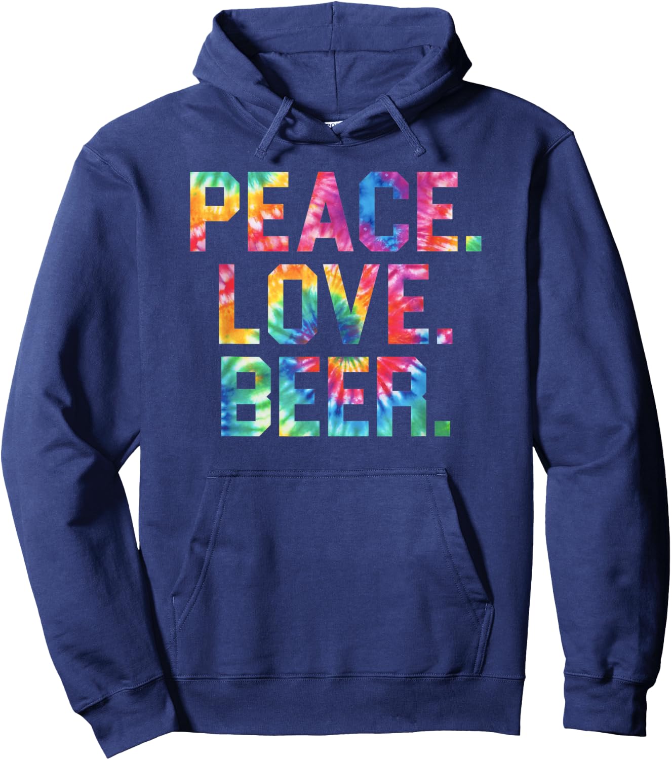 Peace Love Beer Shirt Gift Beer Drinkers Hoodie - Hoodie | Navy