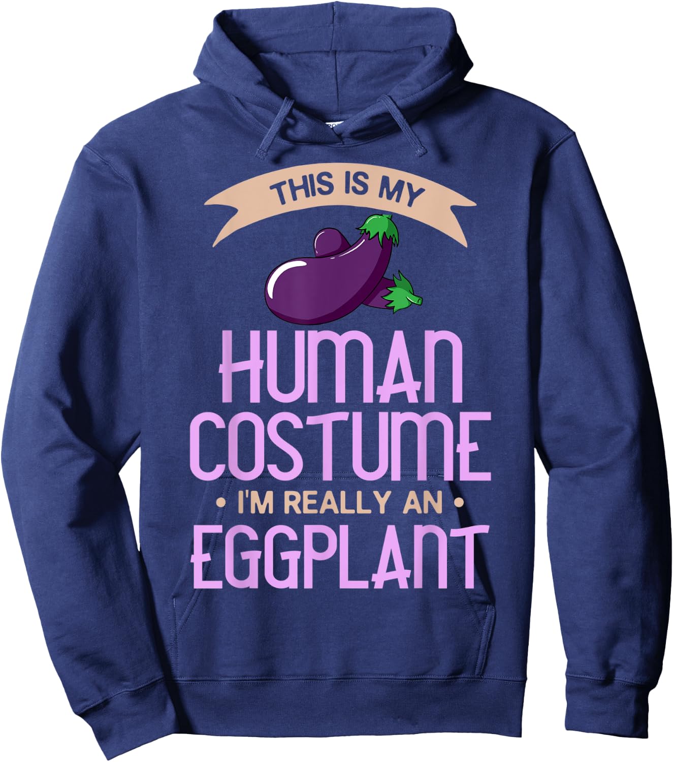 Eggplant Costume Gift Funny Indian Parmesan Hoodie - Hoodie | Navy