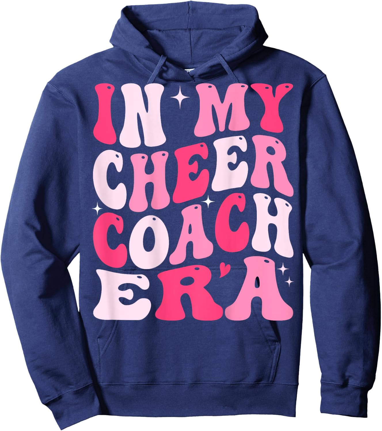 In My Cheer Coach Era Groovy (On Back) Hoodie - Hoodie | Navy