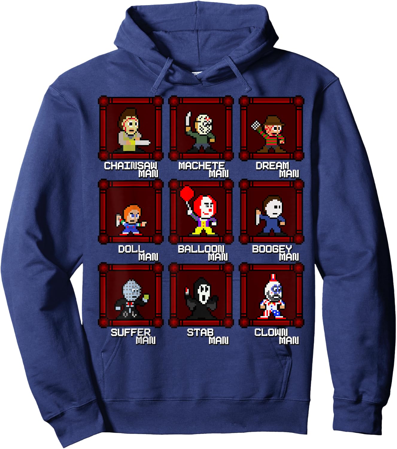 Choose Your Slasher 8-Bit Retro Horror Game Hoodie - Hoodie | Navy