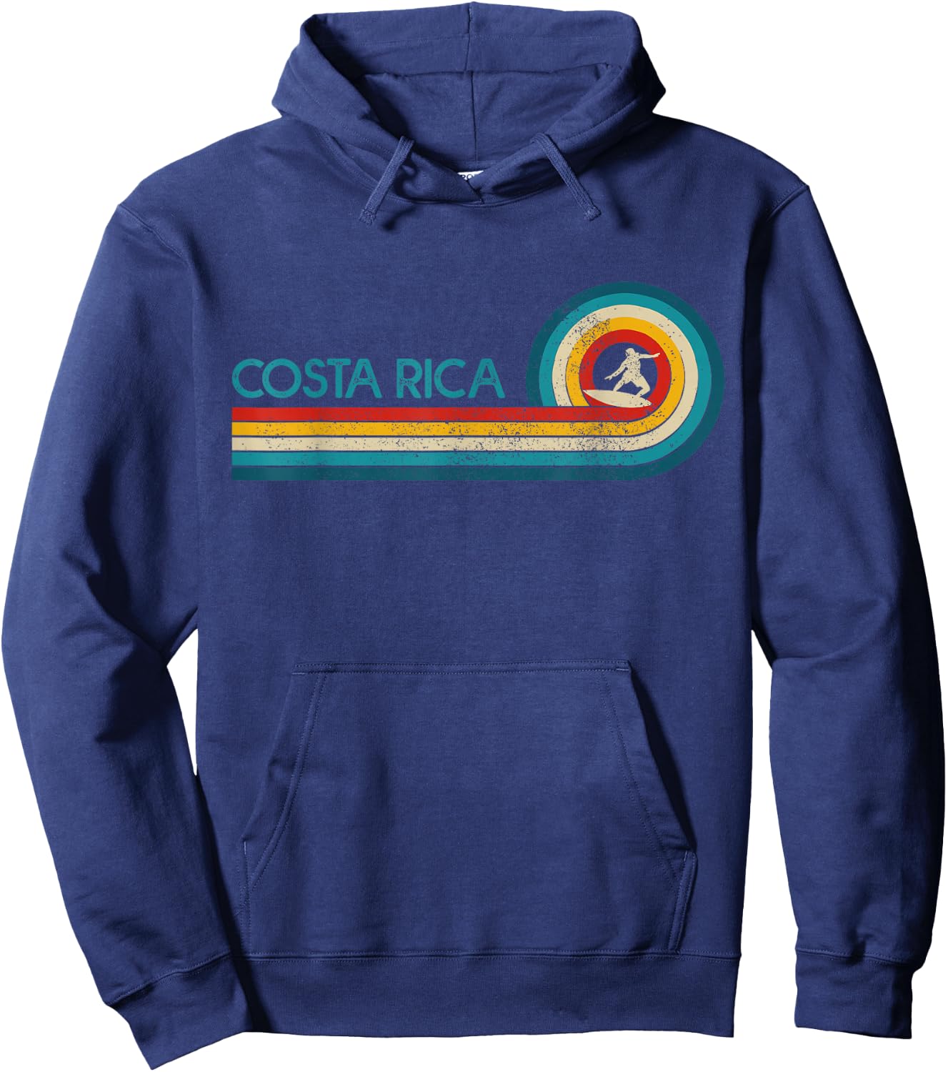 Costa Rica Vintage Surfer Souvenir Surf Hoodie - Hoodie | Navy