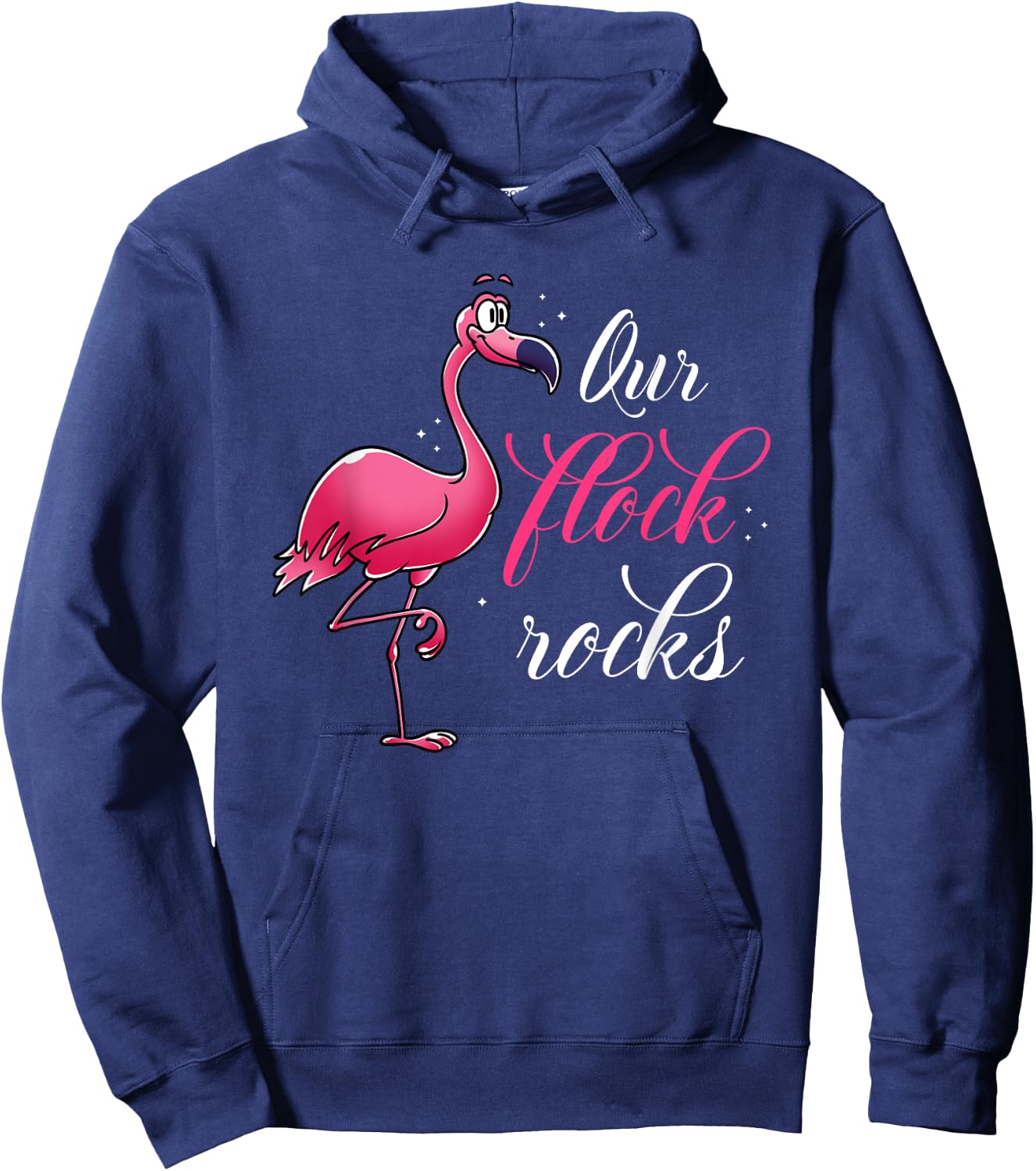 Our Flock Rocks Flamingo Hoodie - Hoodie | Navy