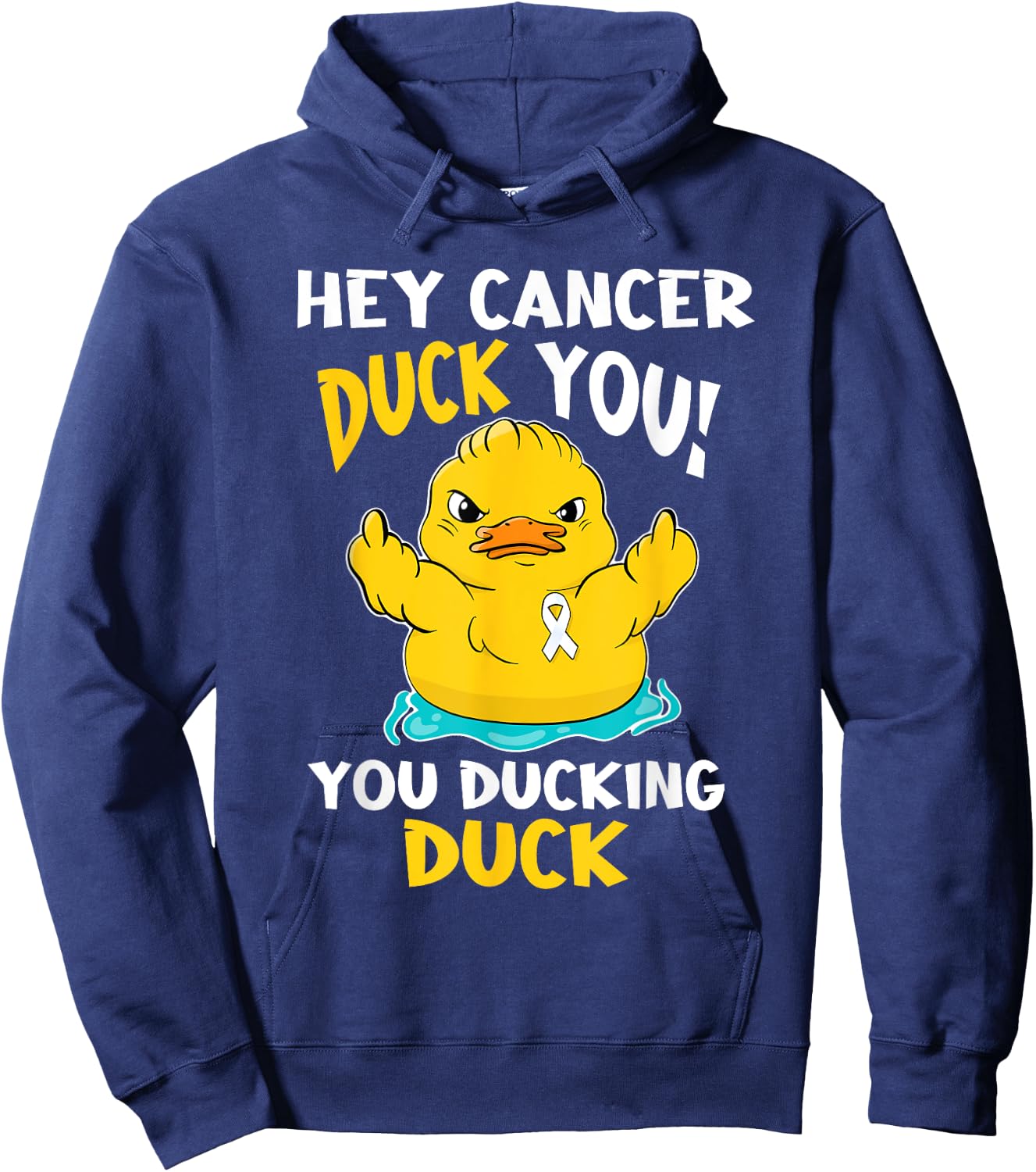 Lung Cancer Warrior Duck Design Together Hoodie - Hoodie | Navy