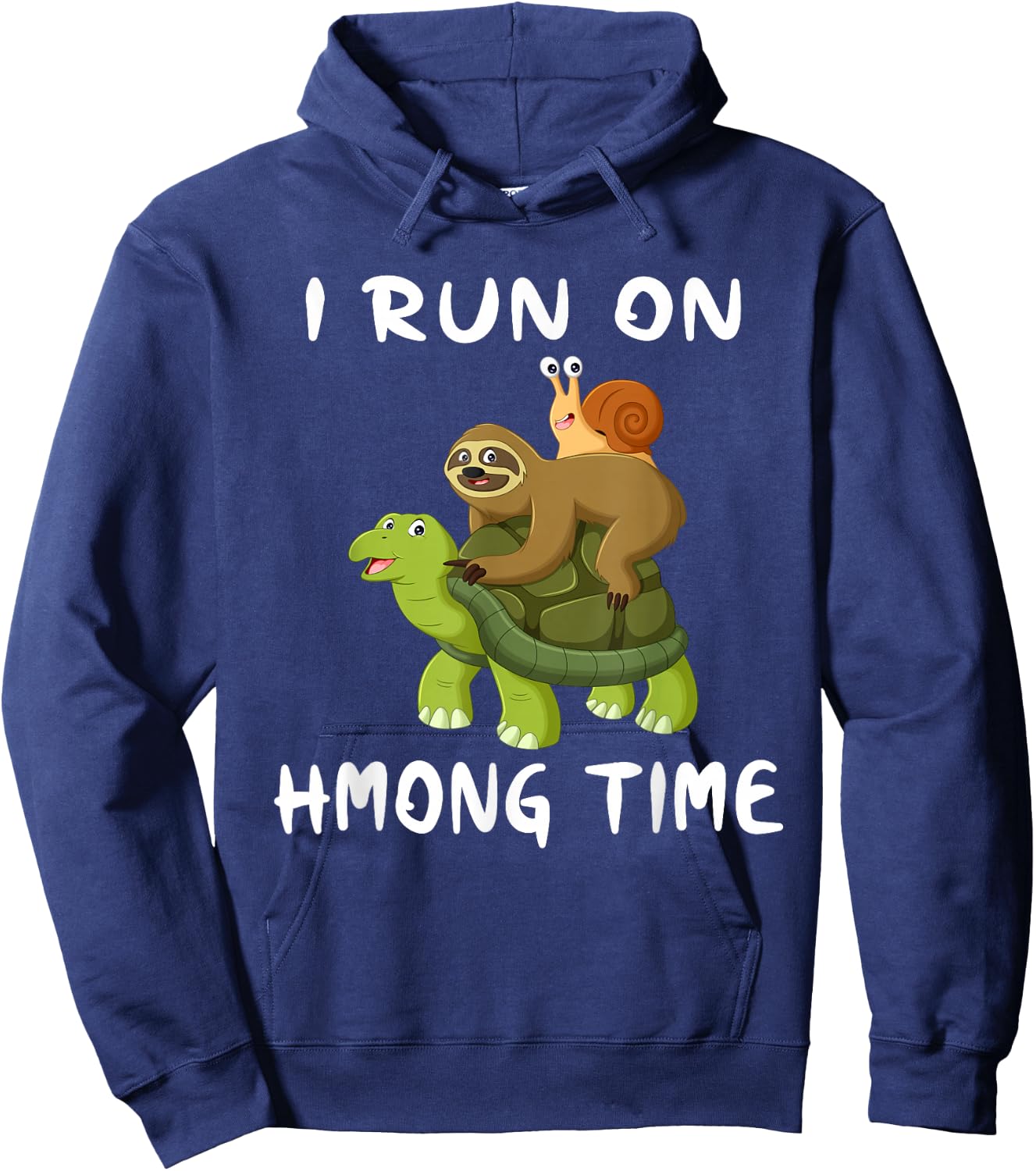 I Run On Hmong Time Funny Hmoob Culture Themed Hoodie - Hoodie | Navy