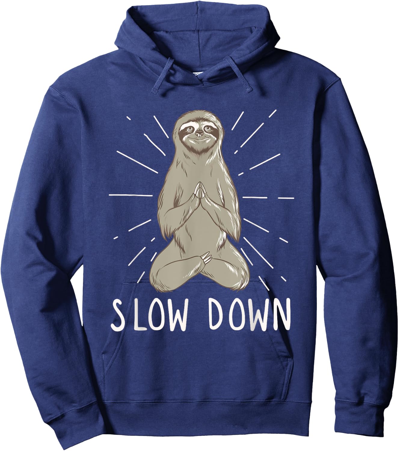 Slow Down Yoga Sloth - Funny Meditation & Yoga Hoodie - Hoodie | Navy