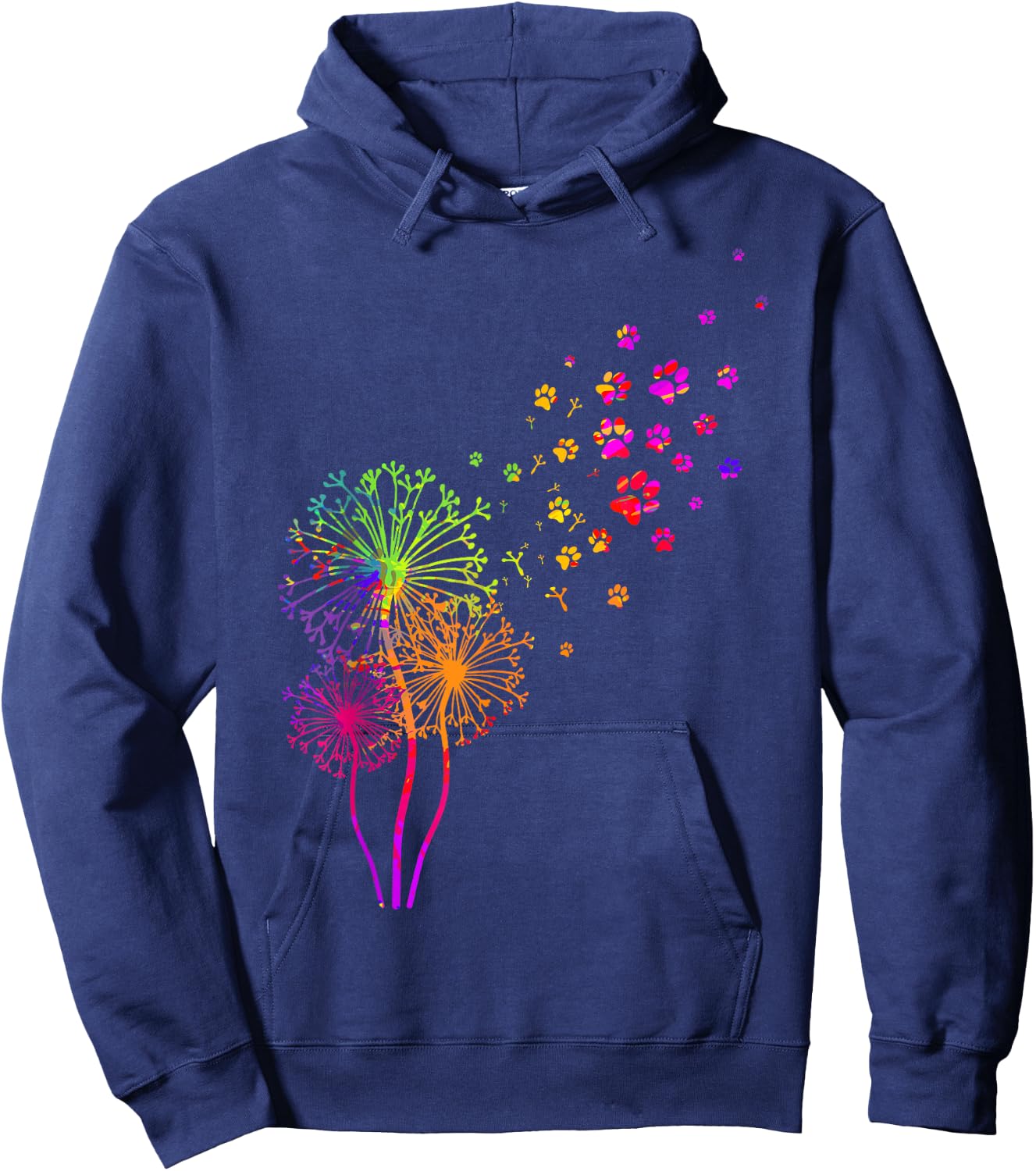 Dandelion Paw Print Hoodie - Hoodie | Navy