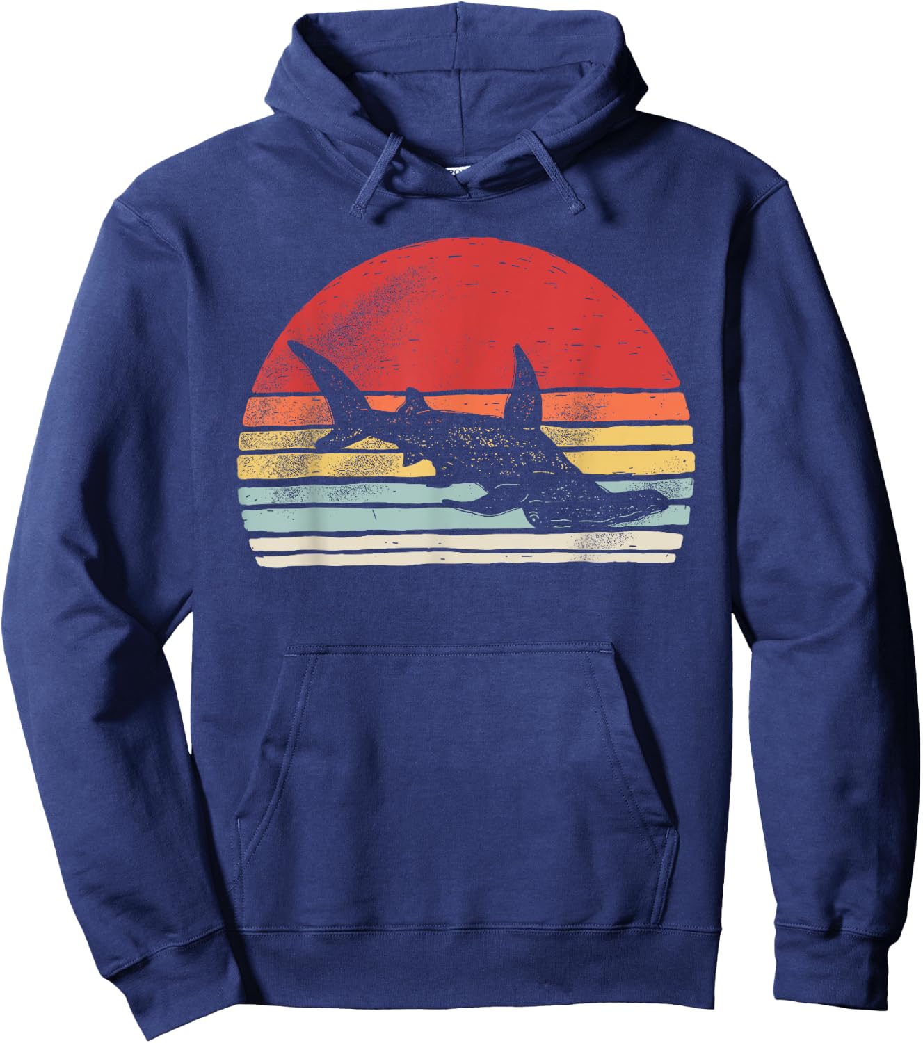 Vintage Retro Hammerhead Shark Hoodie - Hoodie | Navy