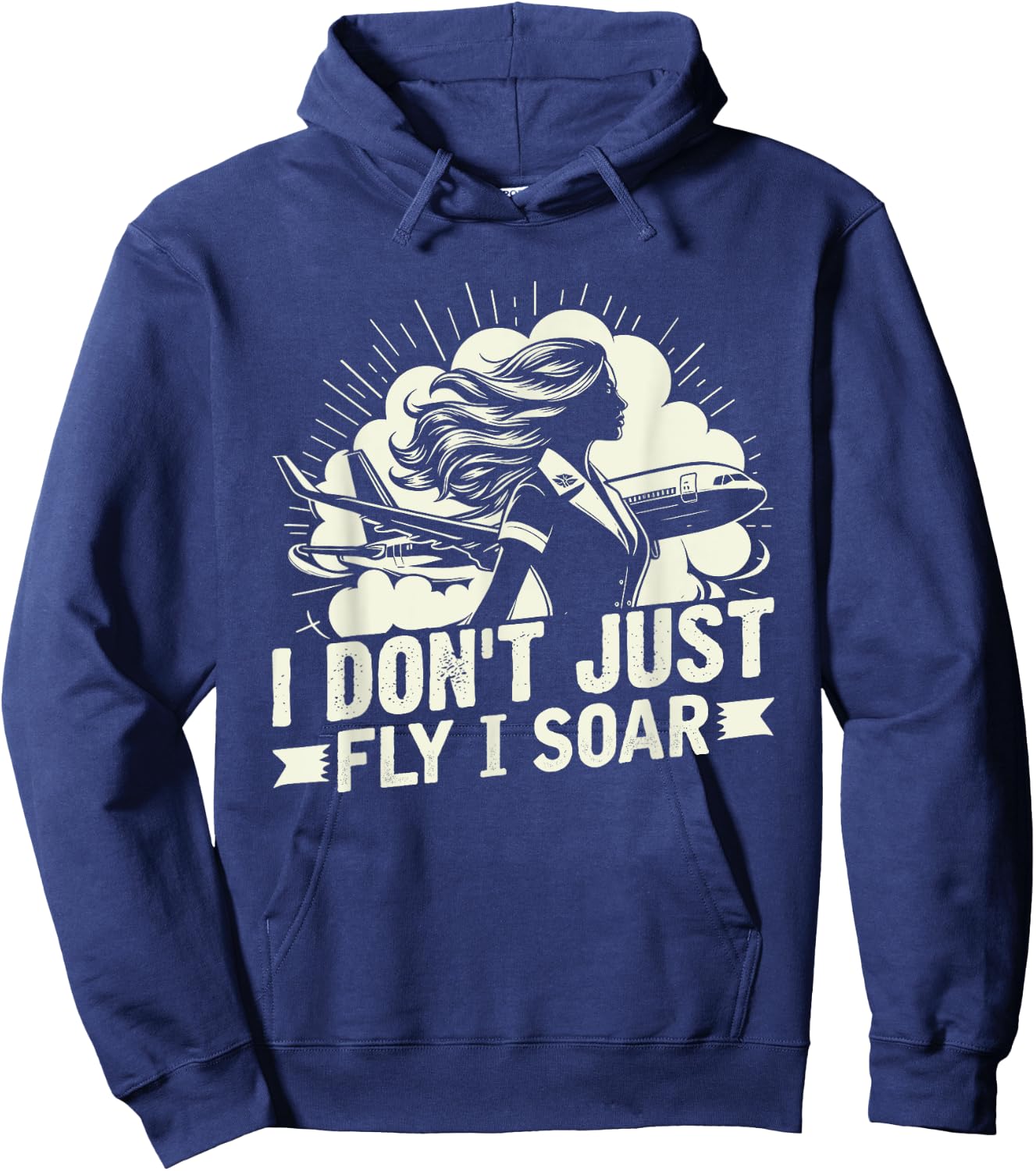 I dont just fly i soar Flight Attendant Hoodie - Hoodie | Navy