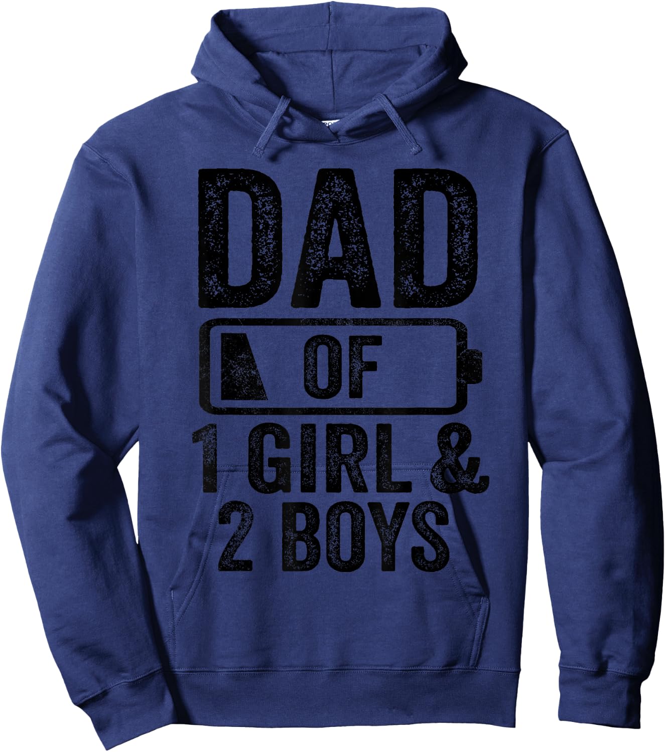 Dad of 1 Girl & 2 Boys Gifts Daddy of 3 Kids Hoodie - Hoodie | Navy
