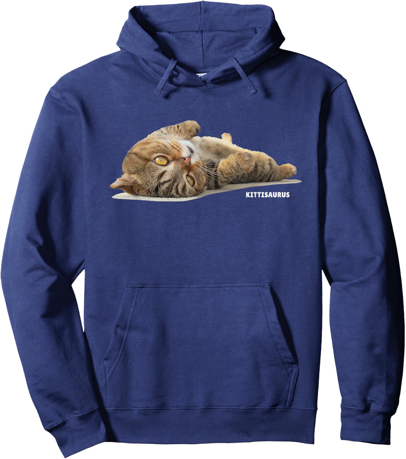ChuChu in Wonderland Lying LuLu , Adult, , Short Sleeve, Blue, Small, Cat Pattern, Modern, Classic, Casual, Cotton 60% Polyester 40% Hoodie - Hoodie | Navy