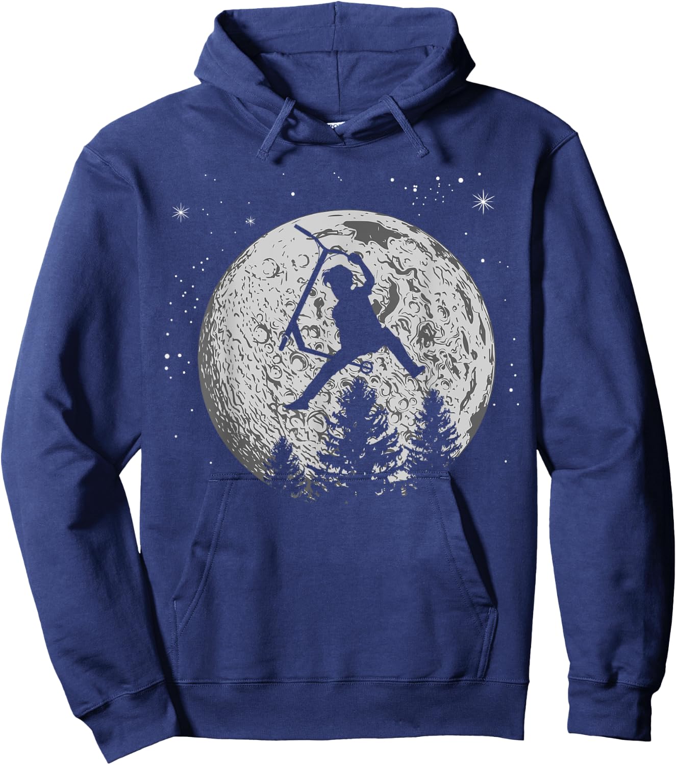 Scooter Stunt Retro Style Moon Scooter Gifts Hoodie - Hoodie | Navy