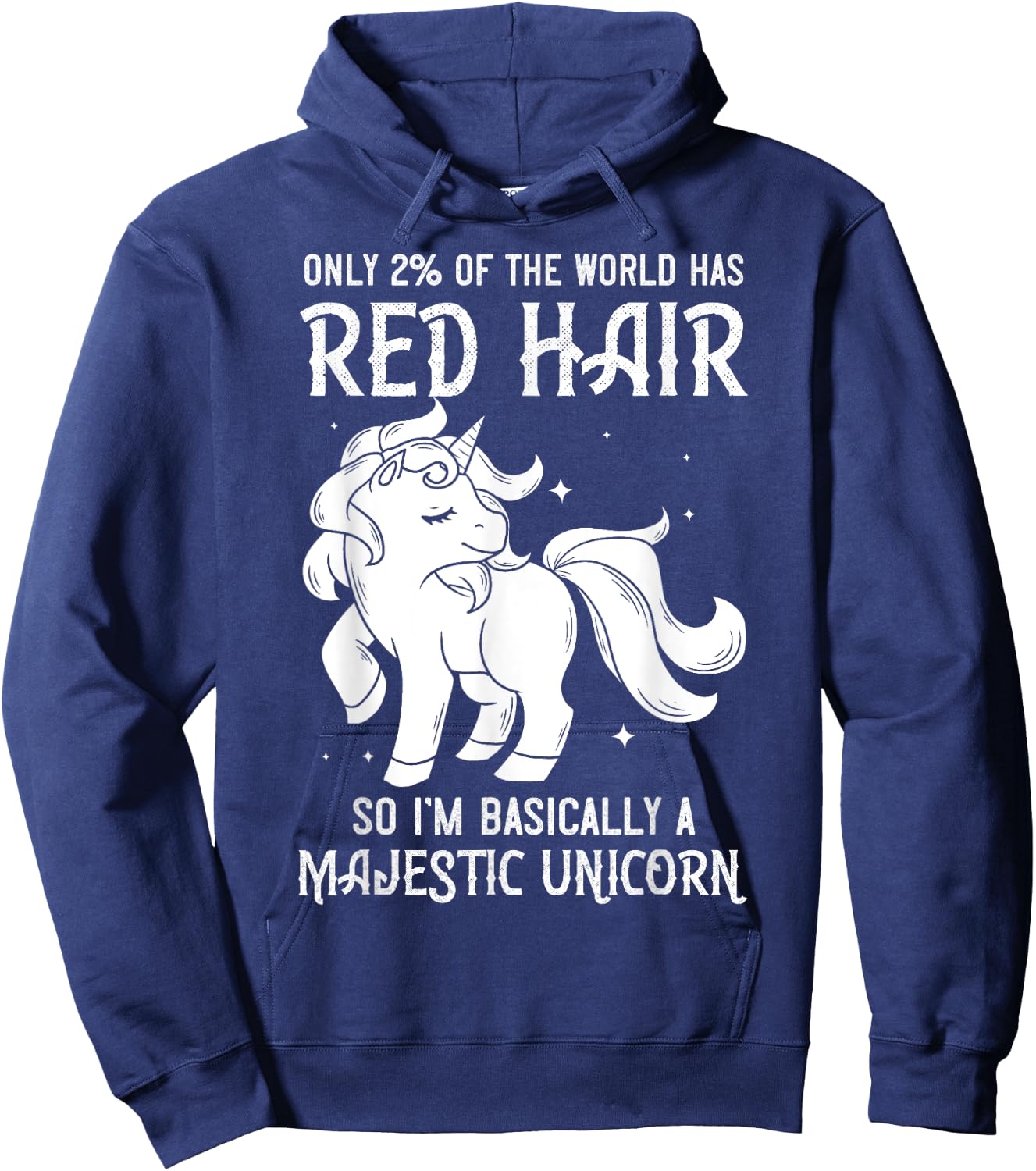 Red Hair Unicorn Gift Redhead Funny Red Headed Hoodie - Hoodie | Navy