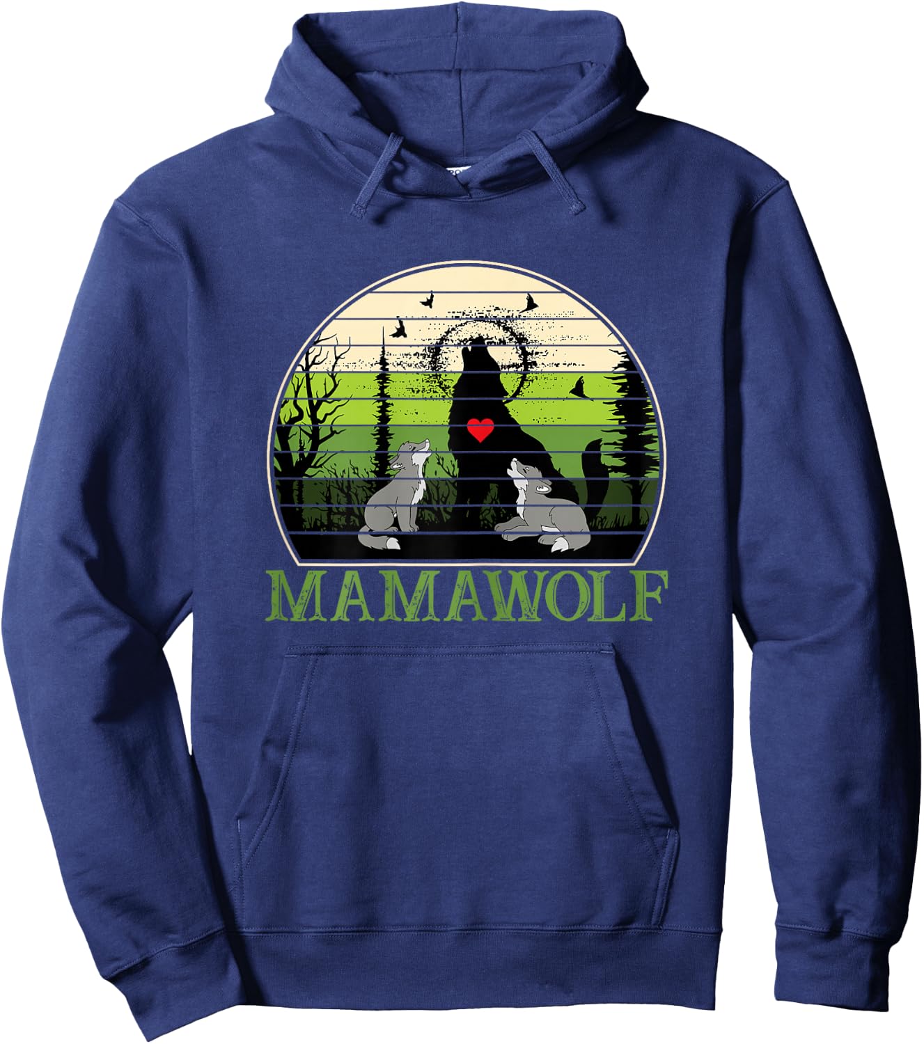 Mama Wolf Cute Mothers Day Gift Moms Hoodie - Hoodie | Navy