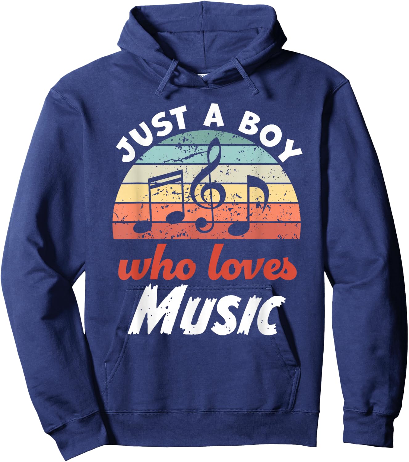 Just A Boy Who Loves Music Kids Music Boys Hoodie - Hoodie | Navy