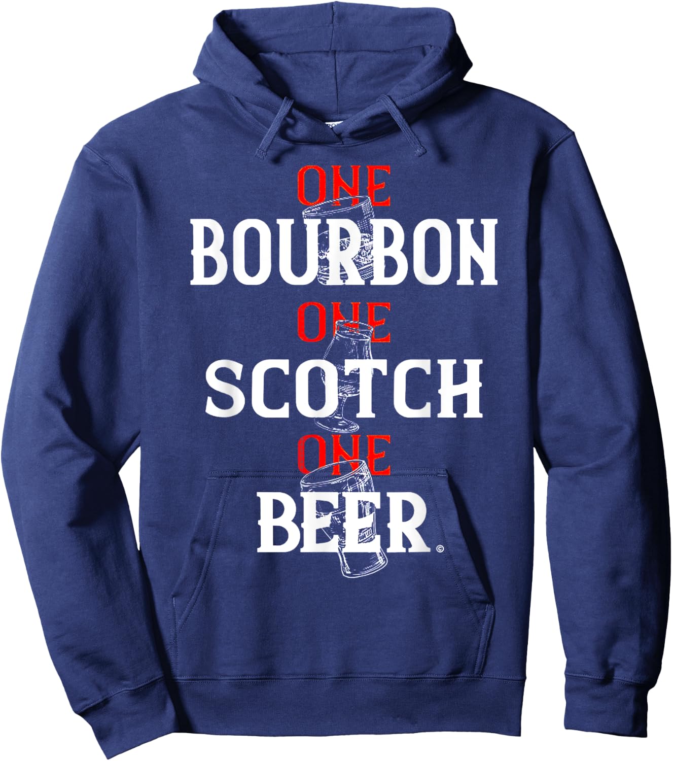 Bourbon One Scotch One Beer Hoodie - Hoodie | Navy
