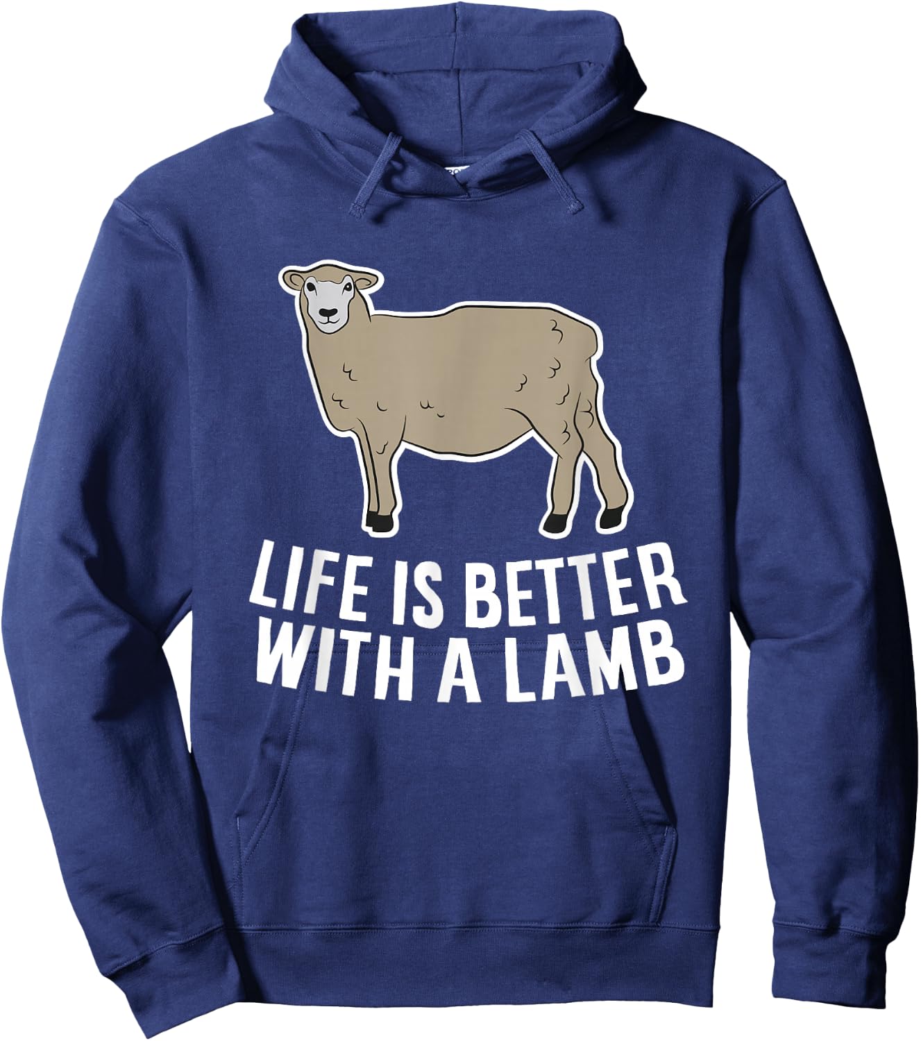 Life Is Better With A Lamb Cute Lamb Farmer Hoodie - Hoodie | Navy
