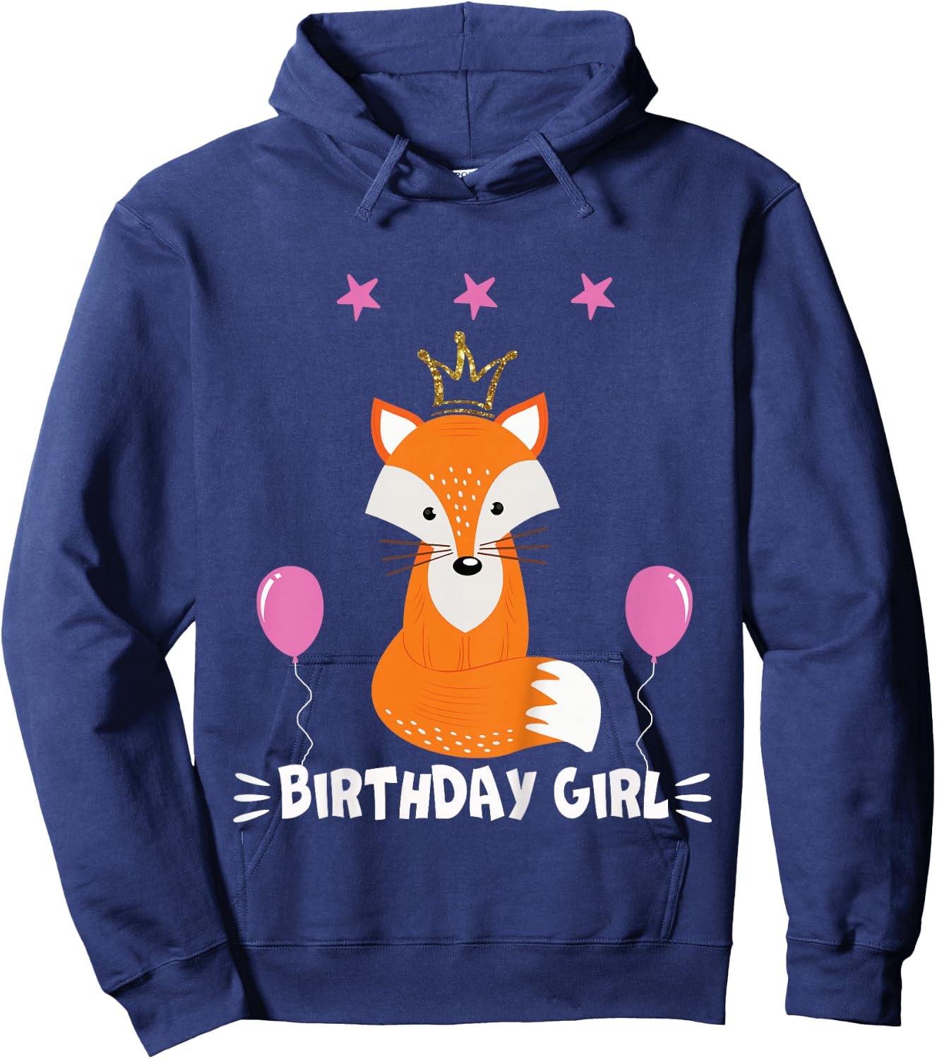 Birthday Girl Party Animal shirt Cool Cute Fox Hoodie - Hoodie | Navy