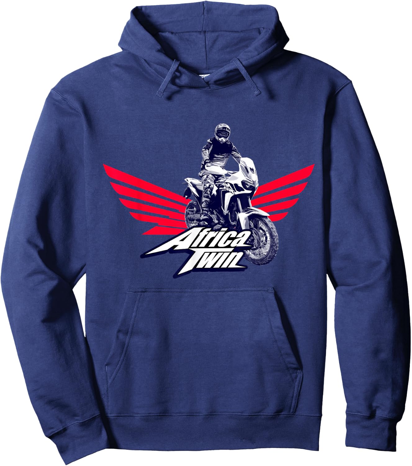 Africa Touring Twin Motorcycle Stripe Logo Hoodie - Hoodie | Navy