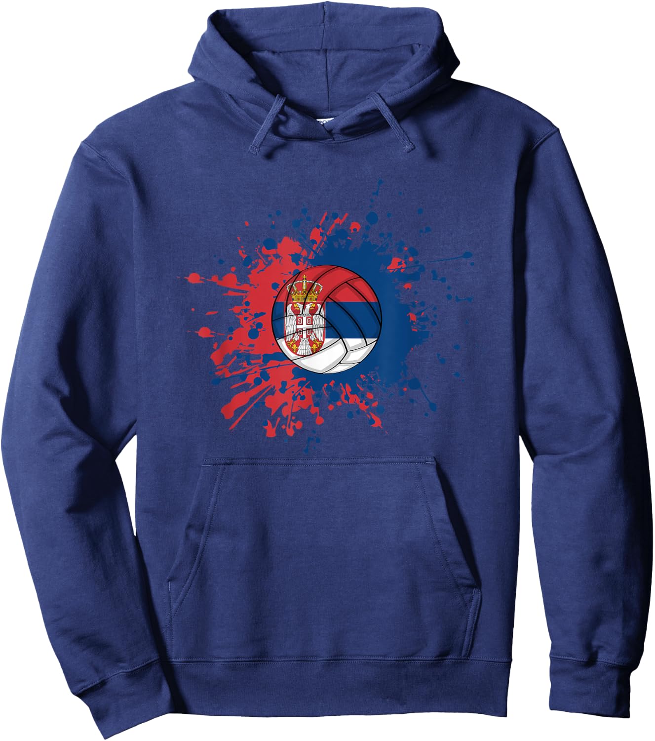 Serbian Volleyball With The Flag Of Serbia Hoodie - Hoodie | Navy