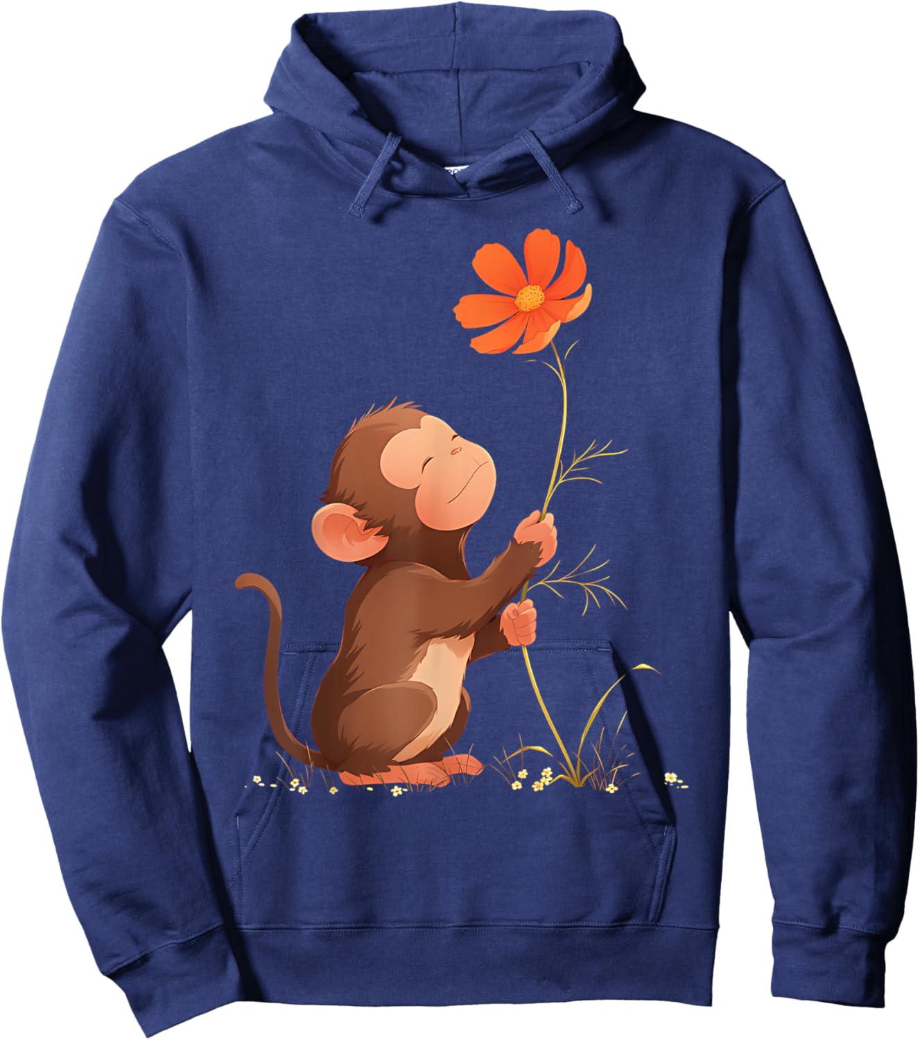 Cute Monkey Flower Hoodie - Hoodie | Navy