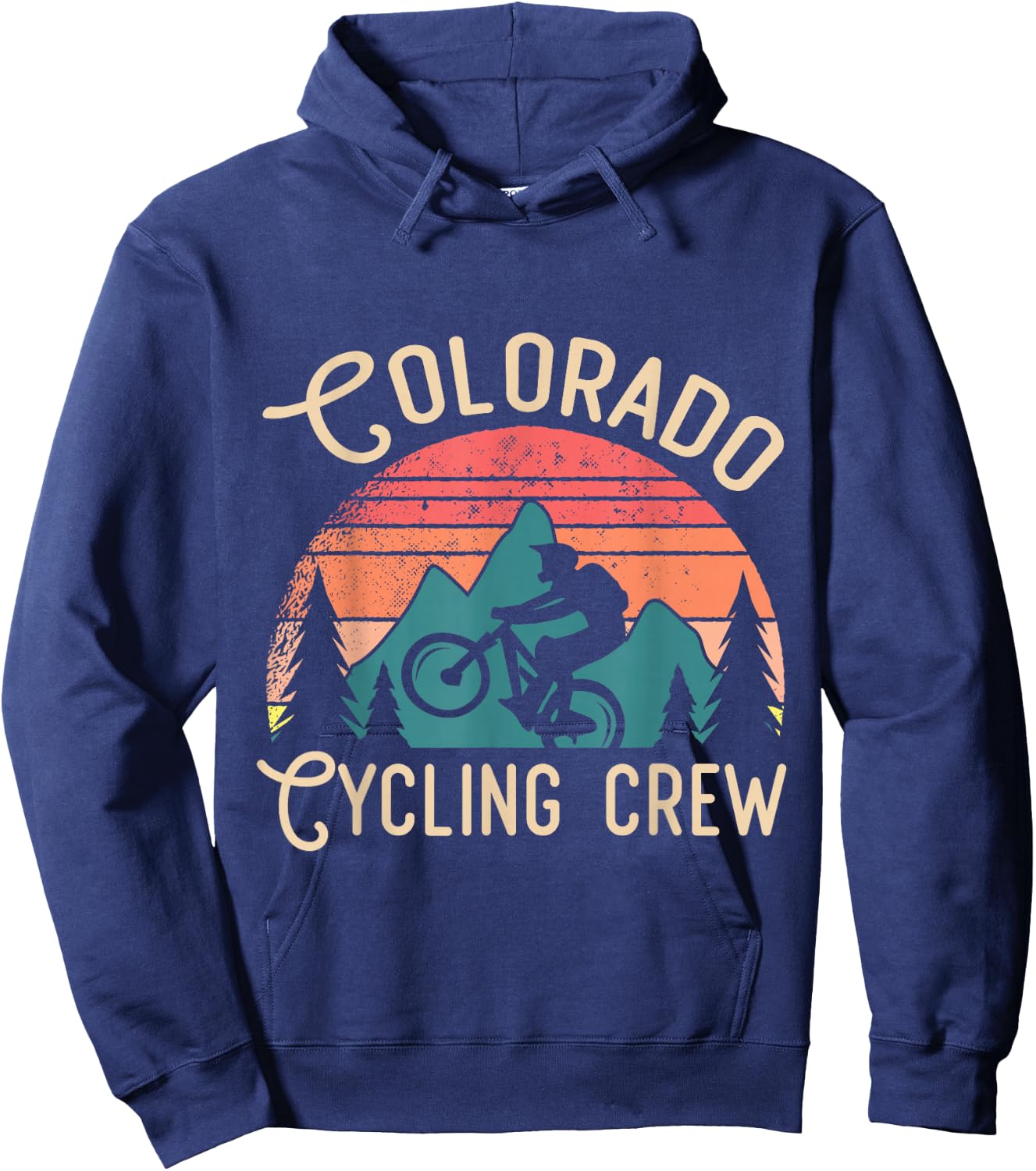 Mountain Bike Bicycle Cycling Colorado Hoodie - Hoodie | Navy