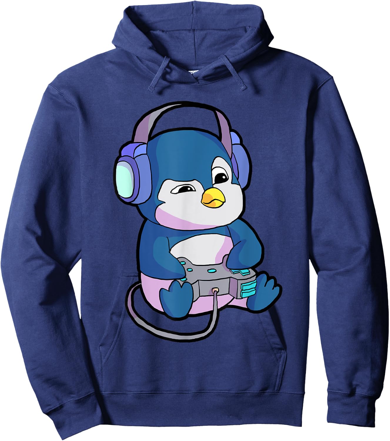 Funny Gamer Gifts & Gaming Shirts & Boys - -Adults, Kids - Black - Short Sleeve - - Small - Modern - Gamer Penguin Theme - Christmas, Birthday Hoodie - Hoodie | Navy