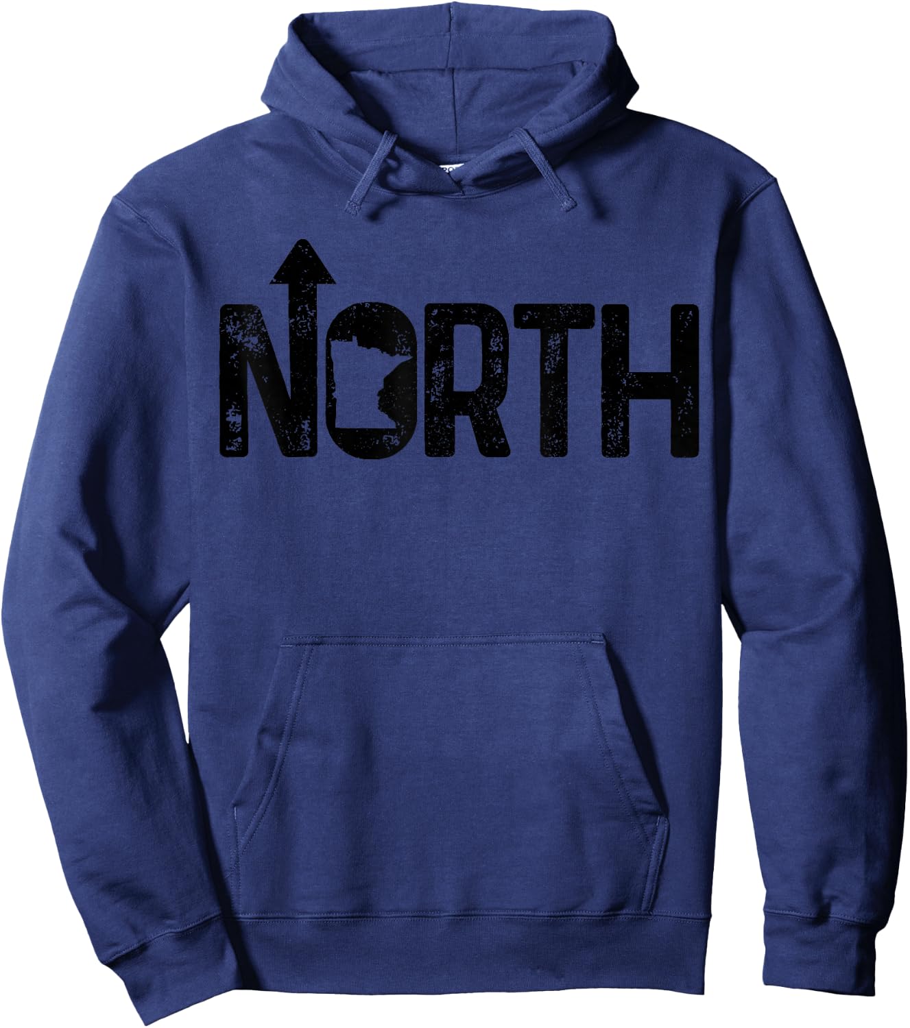 Minnesota Up North State Map Pride Gift Hoodie - Hoodie | Navy