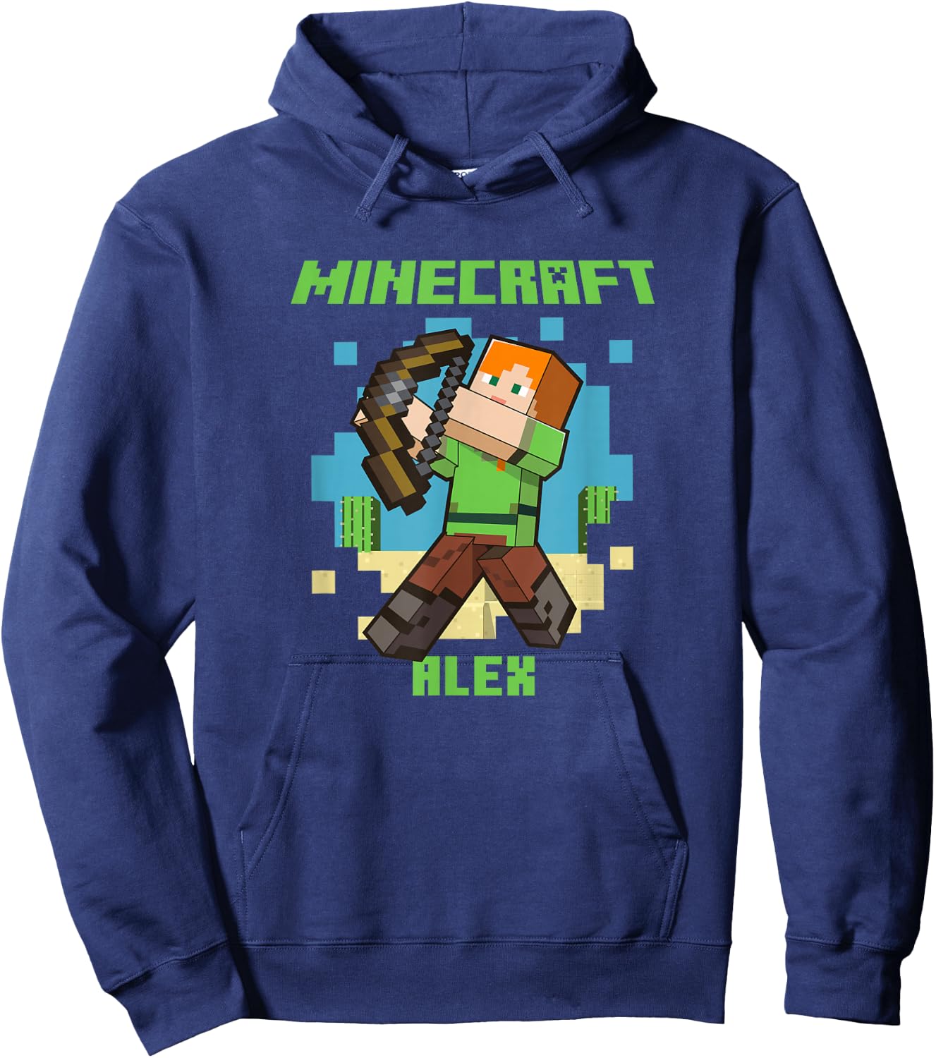 Minecraft Alex With Bow Taking Aim Hoodie - Hoodie | Navy