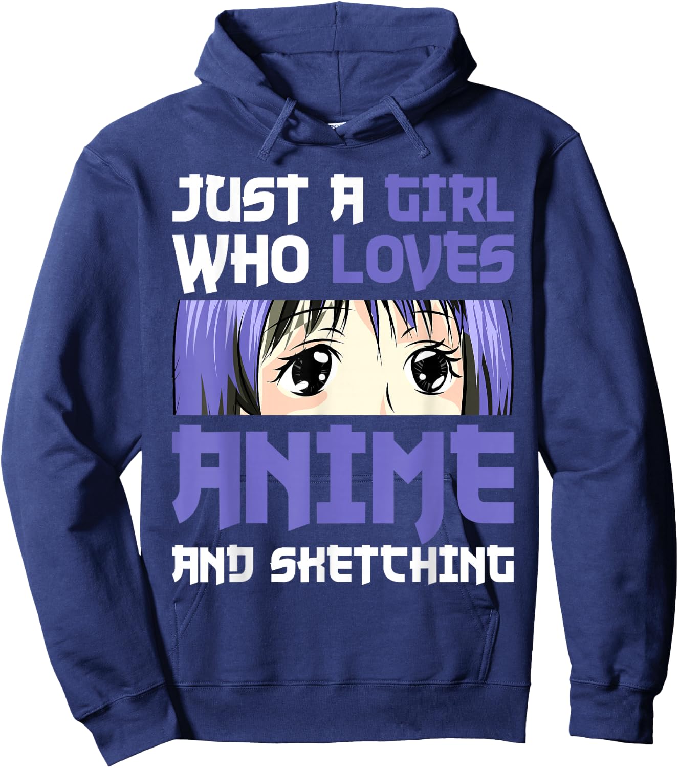 Japanese Manga Drawing Otaku Gift Girl Anime Hoodie - Hoodie | Navy