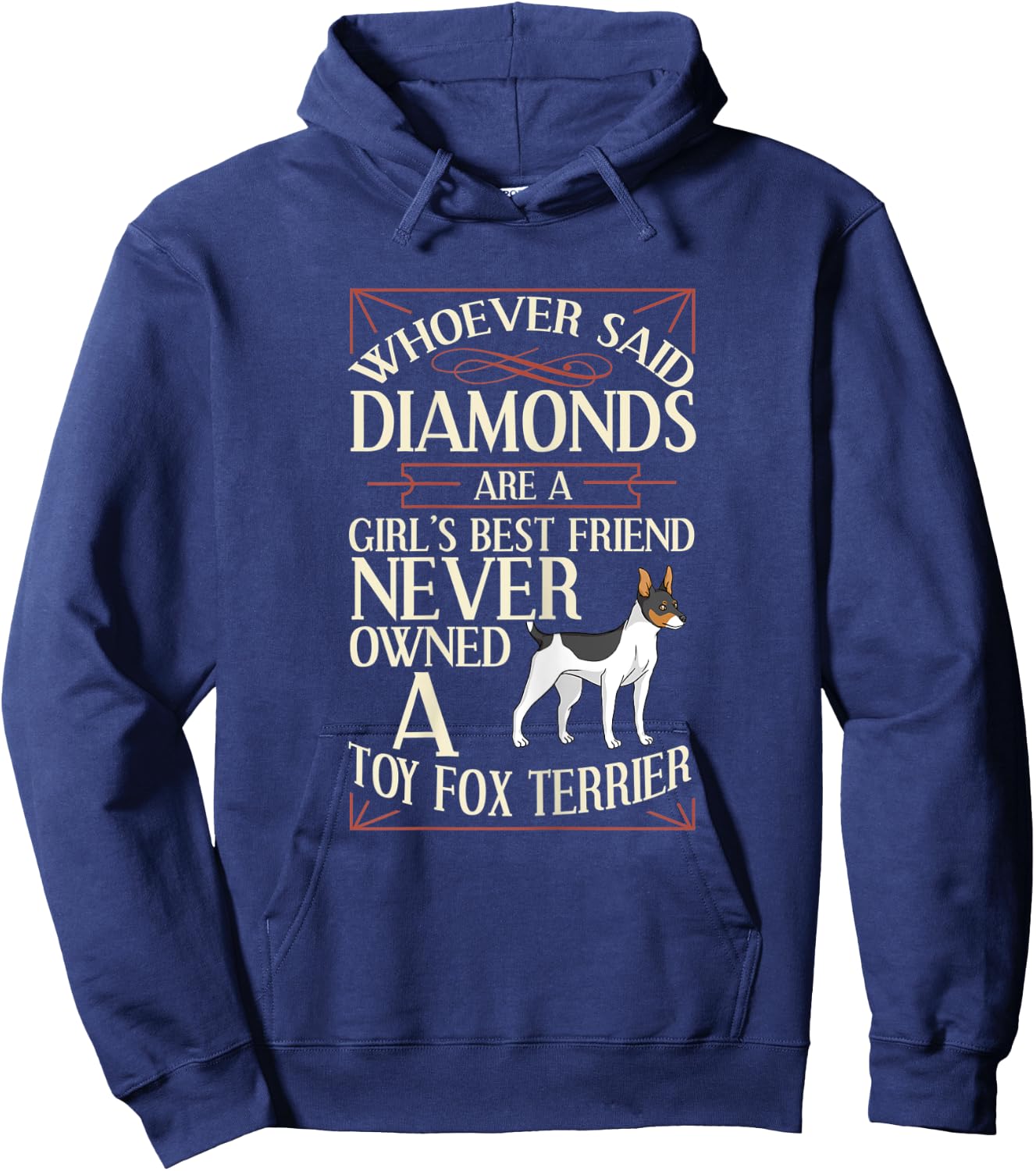 Toy Fox Terrier Dog Puppies Owner Lover Hoodie - Hoodie | Navy