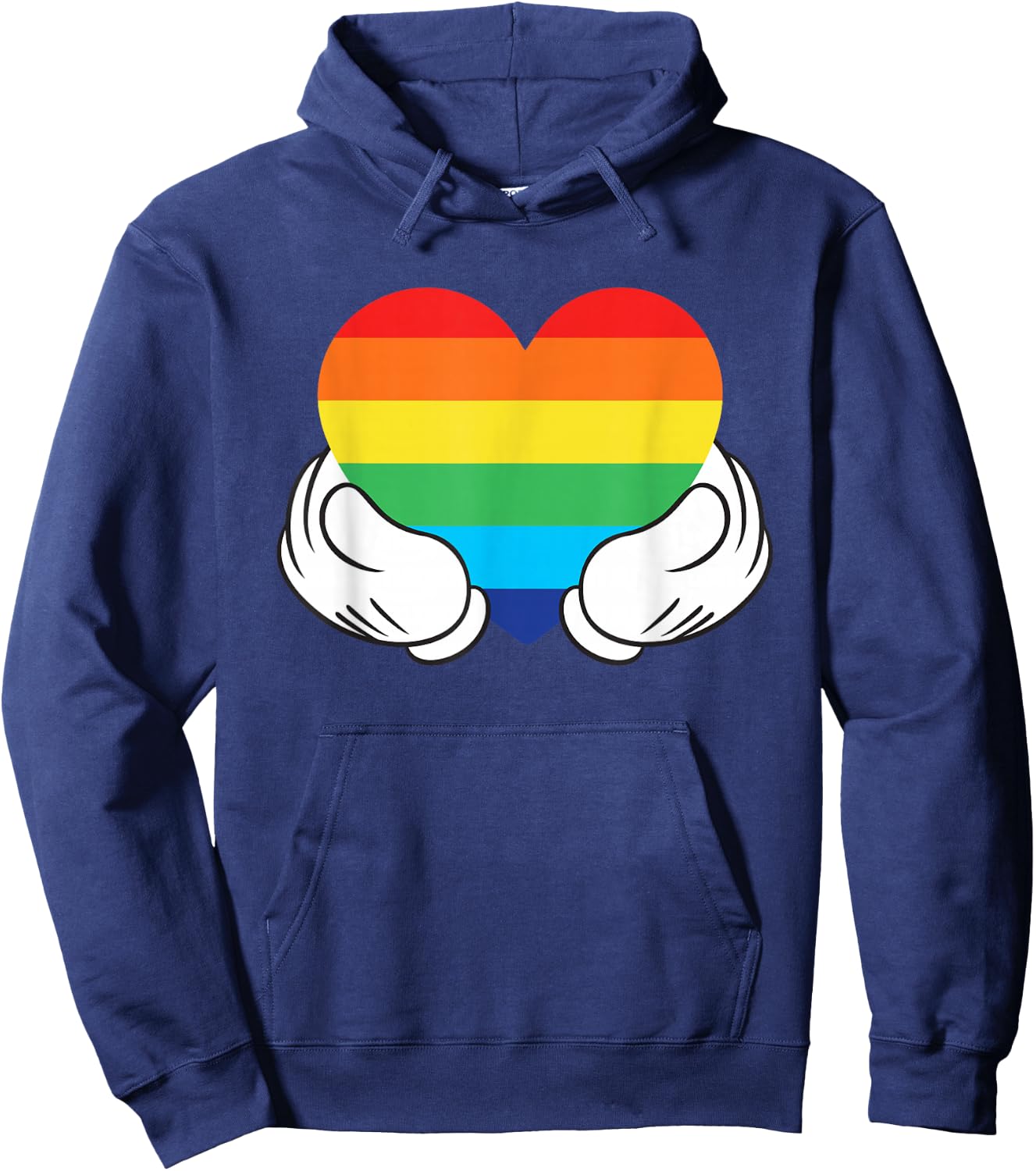 Disney Mickey Mouse Hands Rainbow Hoodie - Hoodie | Navy
