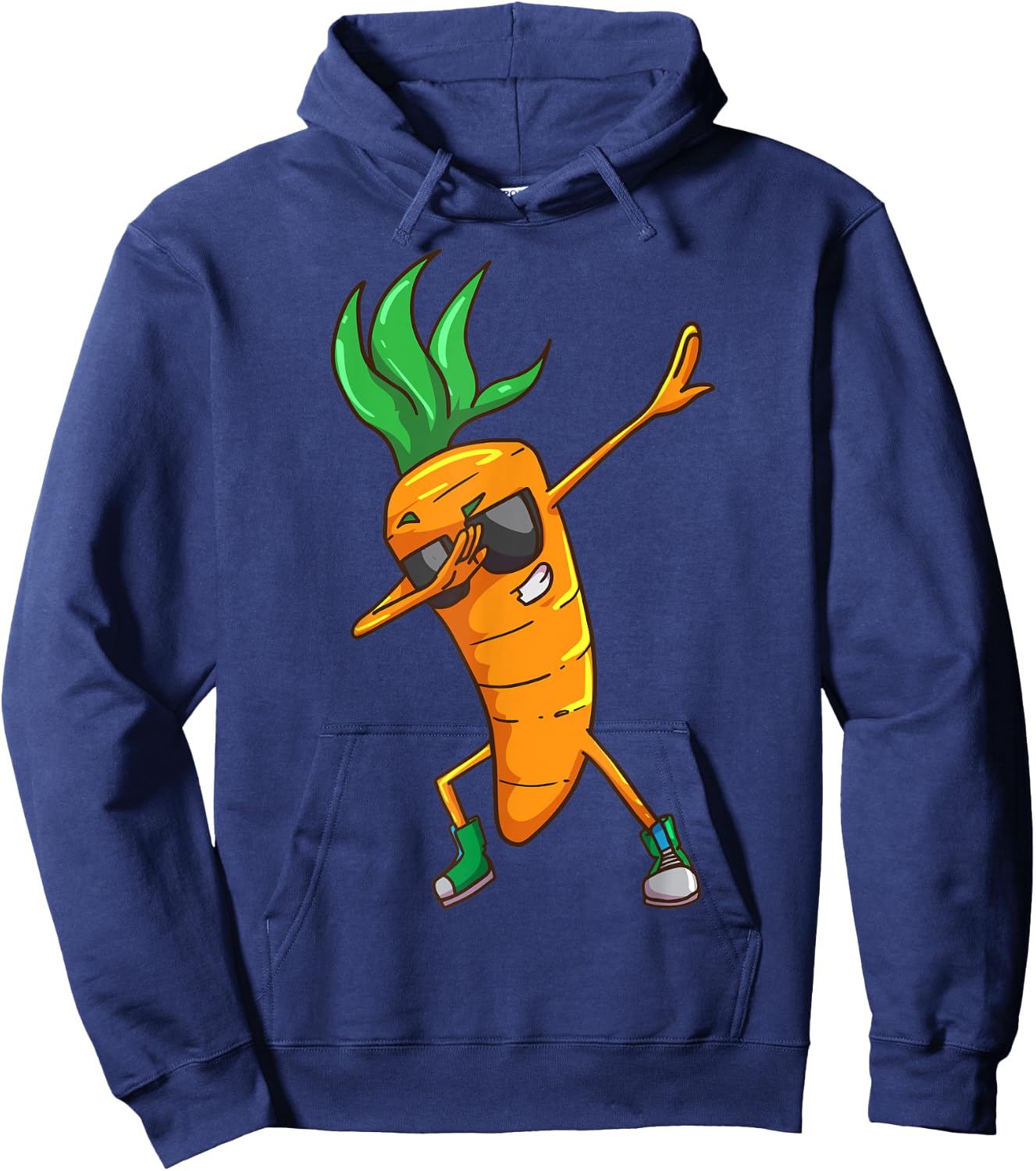 Vegan Carrot Dabbing Vegetable Hoodie - Hoodie | Navy