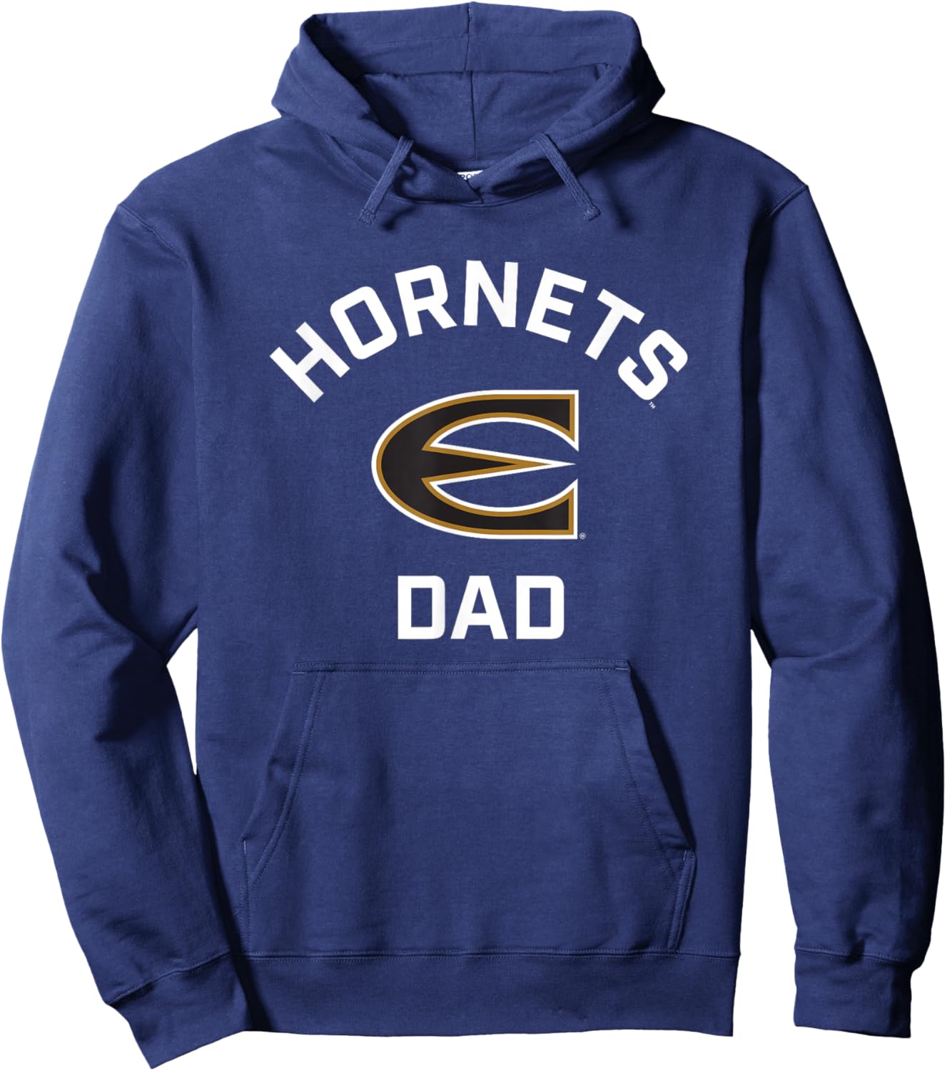 Emporia State University ESU Hornets Arched Dad Hoodie - Hoodie | Navy