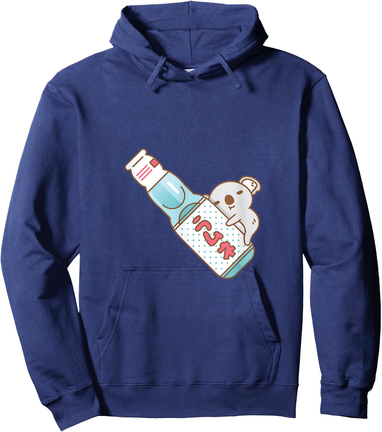 Baby Koala with Ramune japanese soda in Blue Hoodie - Hoodie | Navy