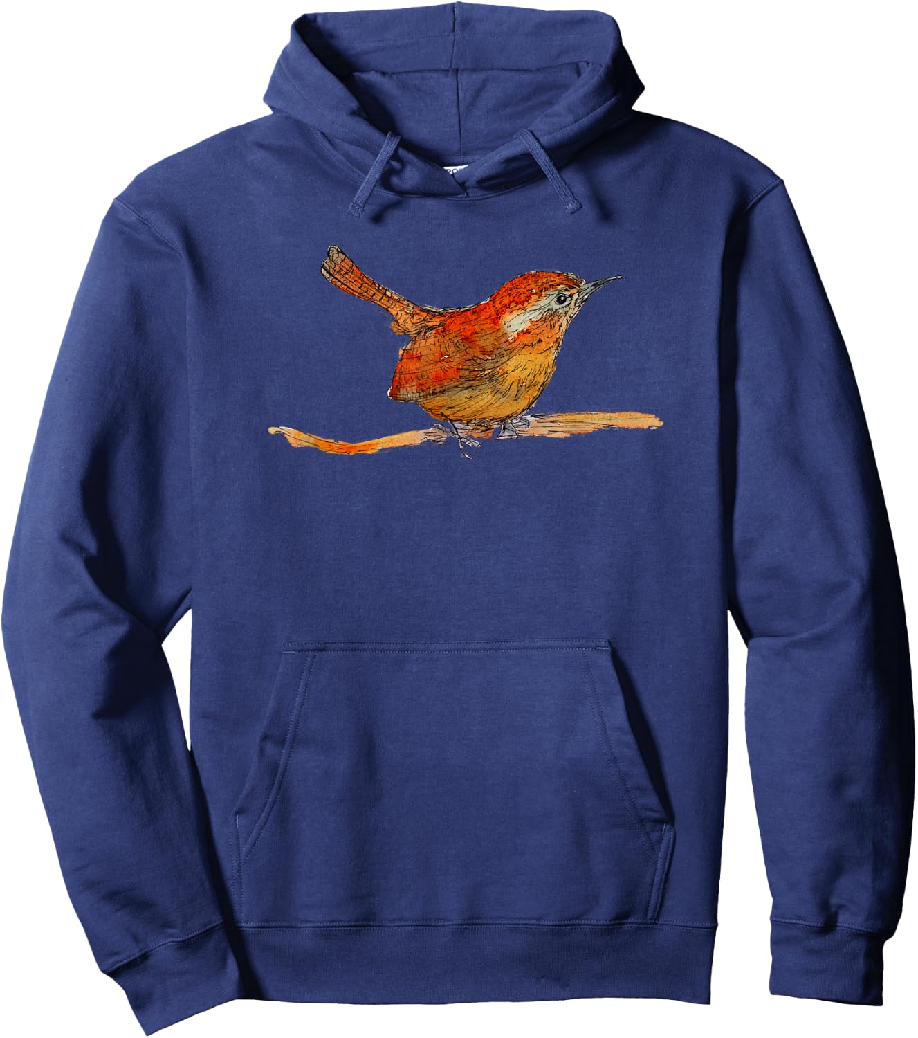 Wren, cute bird watercolour painting Hoodie - Hoodie | Navy