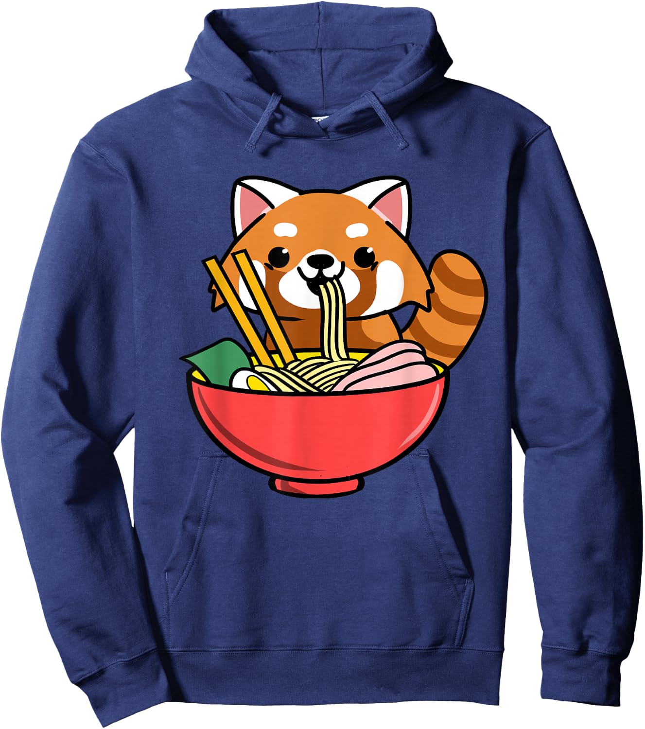 Red Panda Eating Ramen Hoodie - Hoodie | Navy