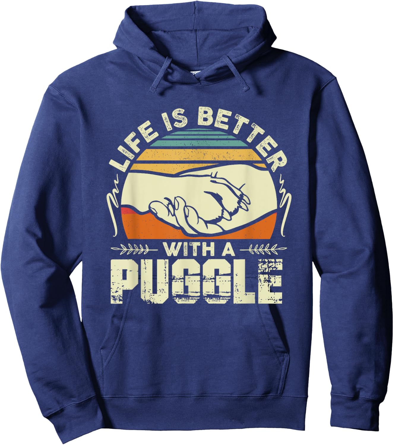 Puggle Shirt Men Women Dog Mom Dog Lover Puggle Hoodie - Hoodie | Navy