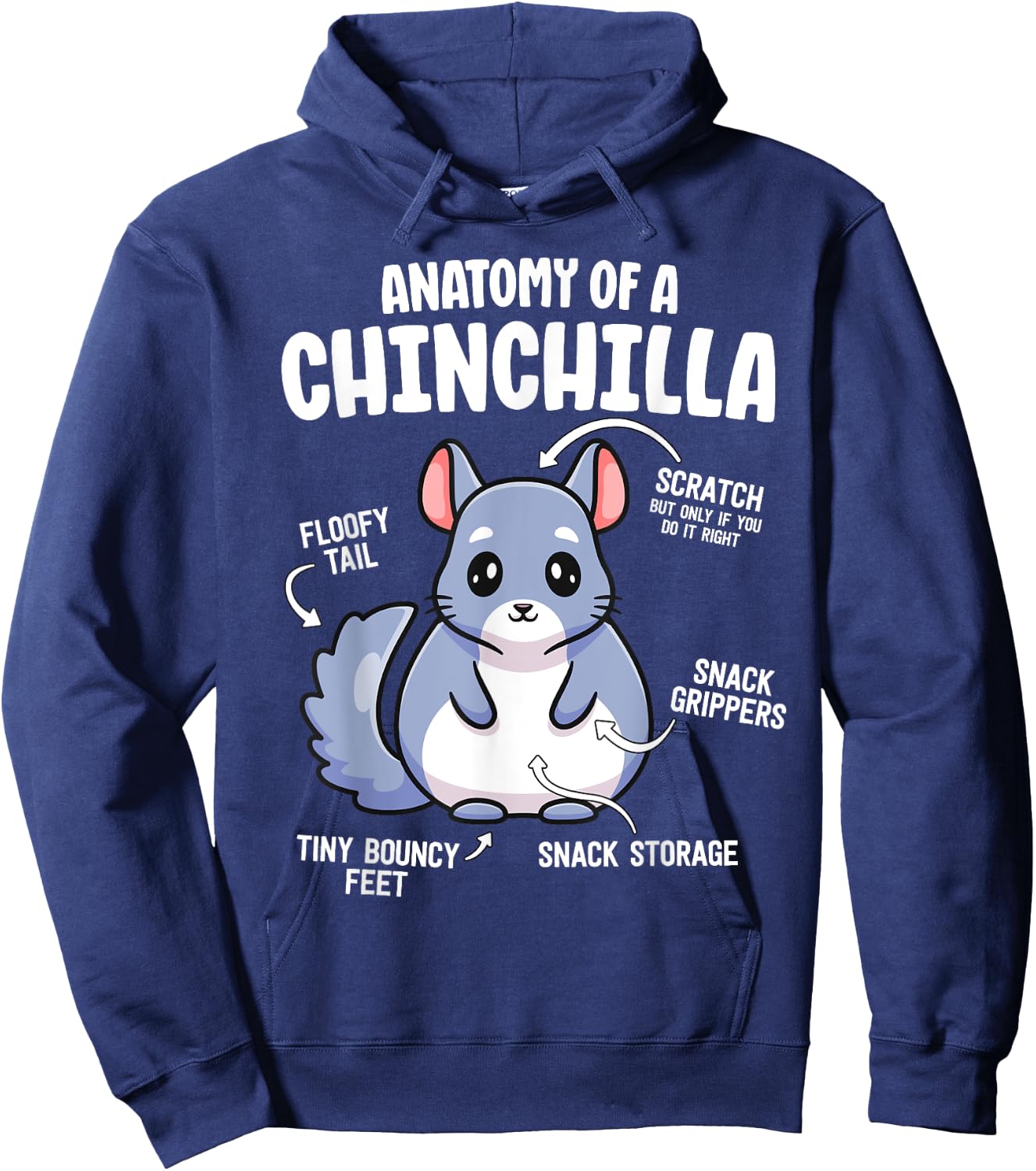 Anatomy Of A Chinchilla Shirts Lover Mom Hoodie - Hoodie | Navy