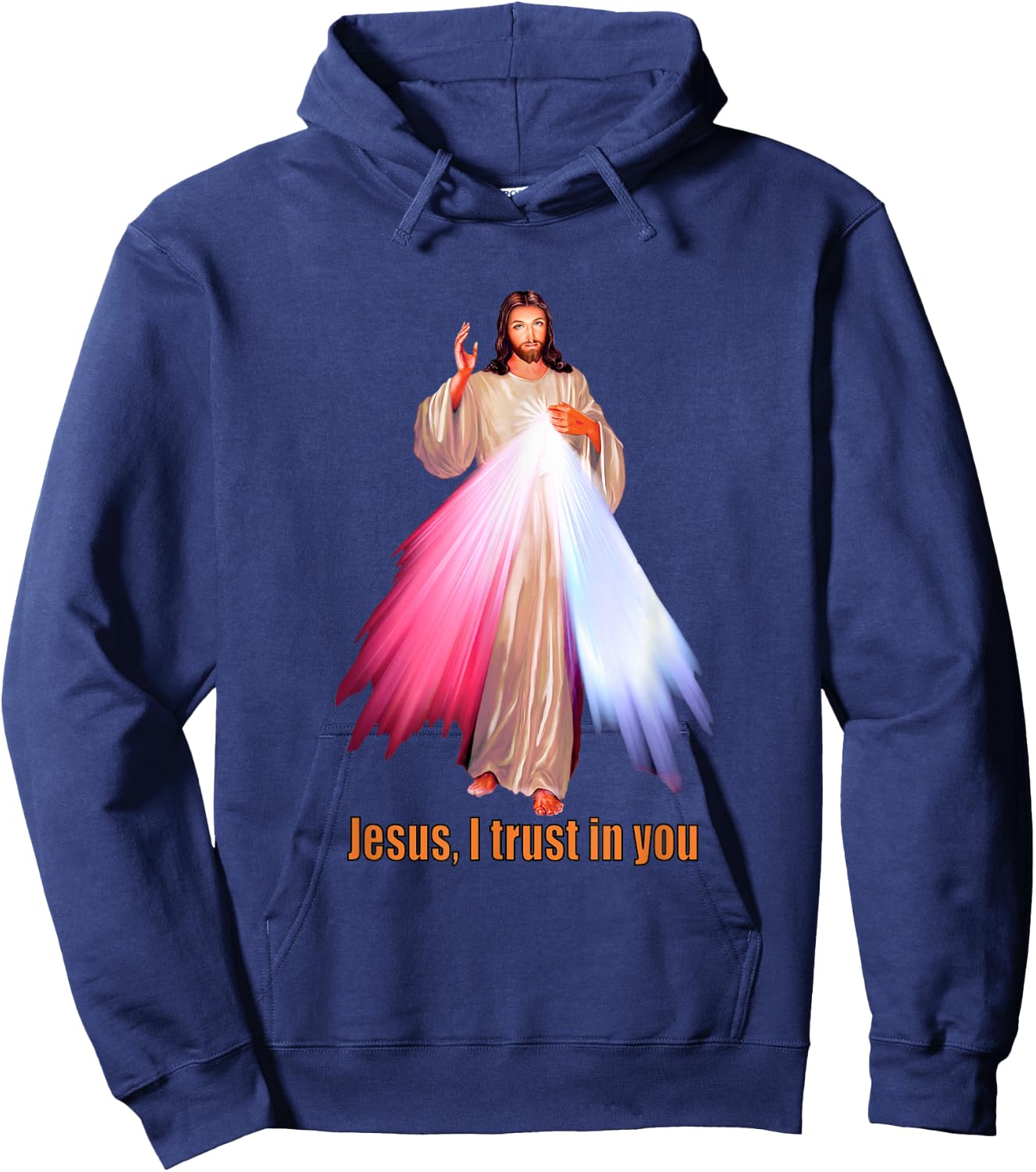 Jesus I trust in You Divine Mercy Image Hoodie - Hoodie | Navy
