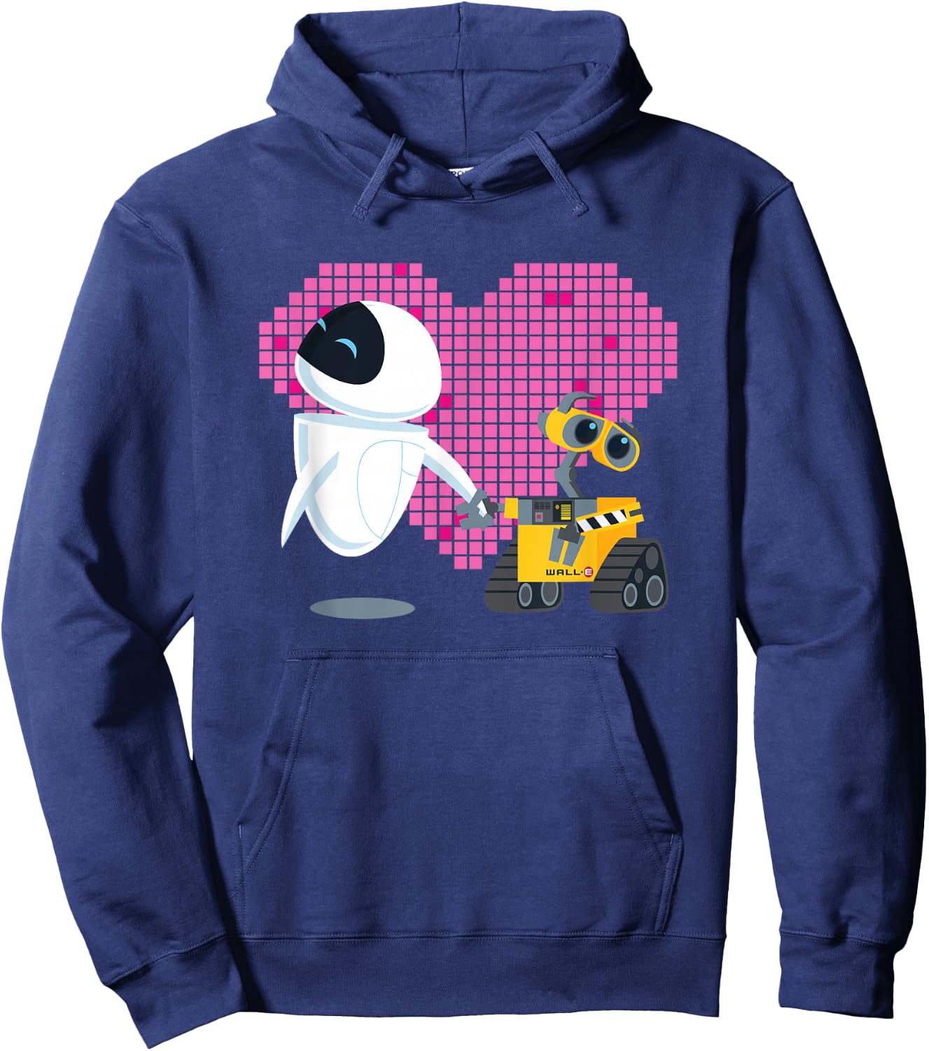 Disney Pixar Wall-E and Eve Geometric Heart Hoodie - Hoodie | Navy