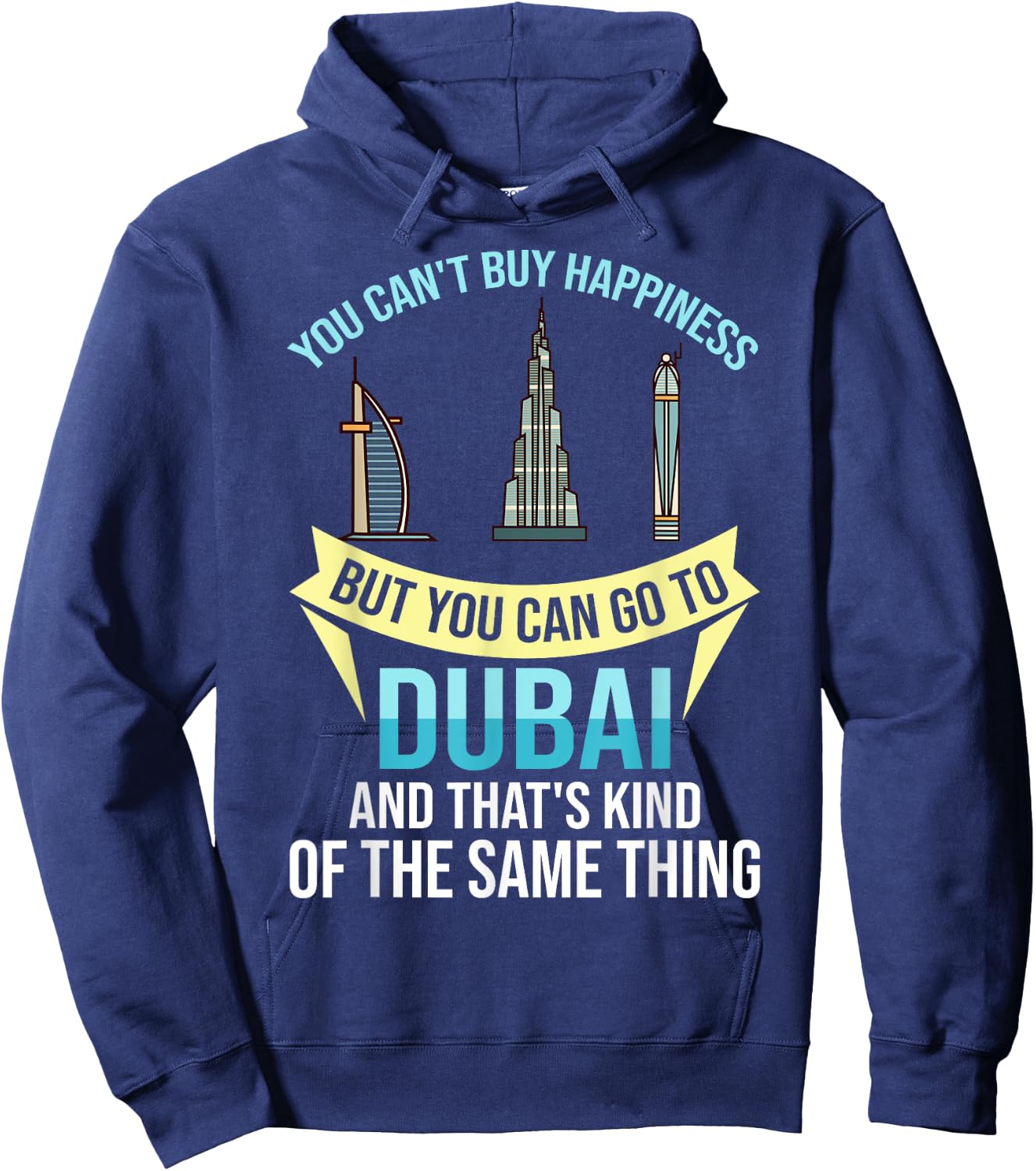 Dubai United Arab Emirates Uae City Skyline Map Hoodie - Hoodie | Navy