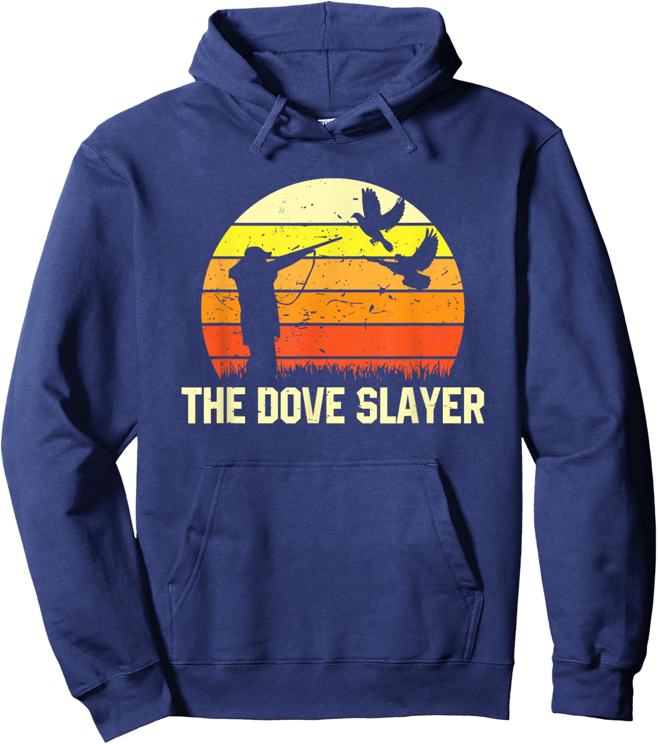 The Dove Slayer Vintage Retro Dove Hunting Hoodie - Hoodie | Navy