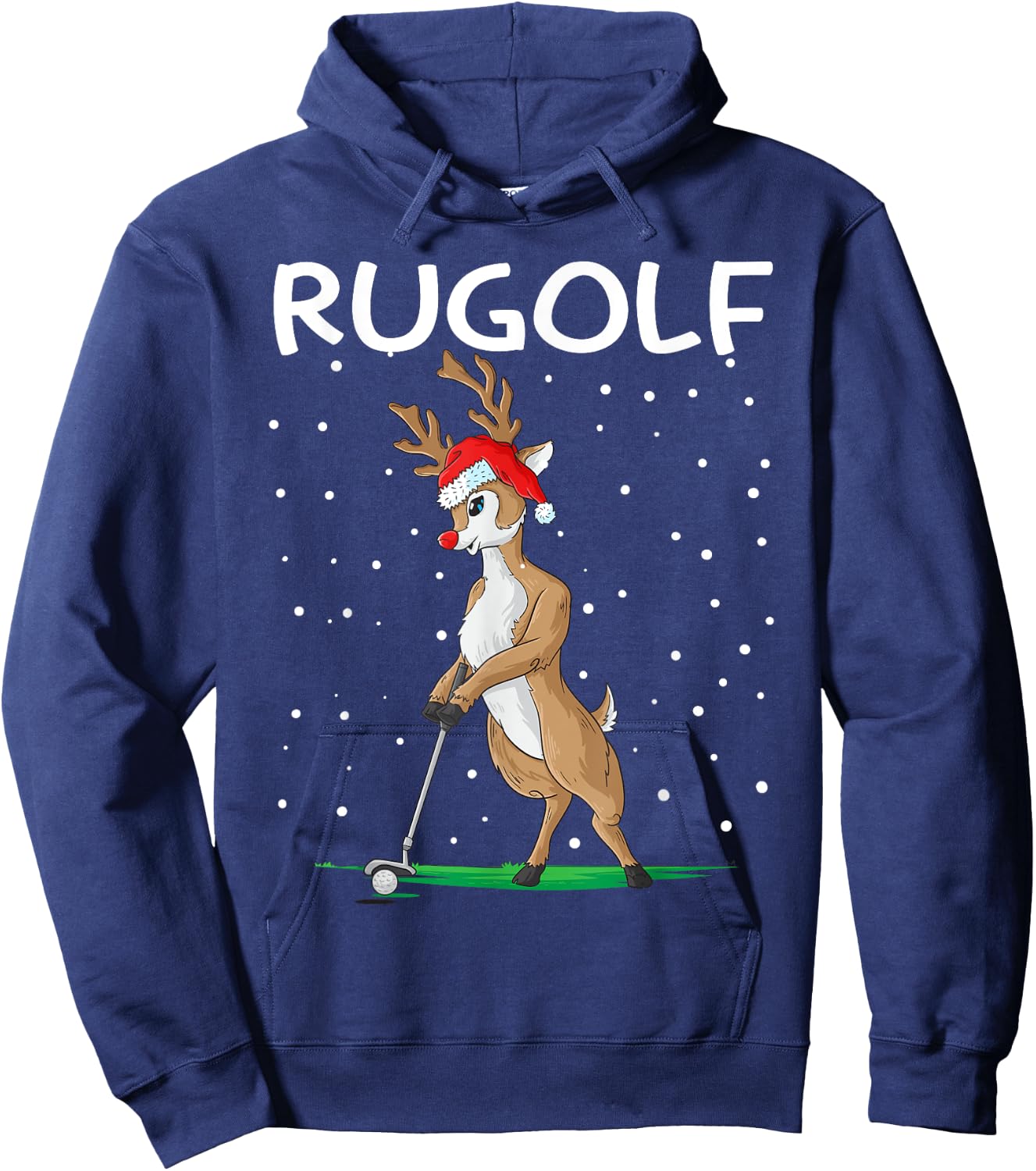 Funny Rugolf Reindeer Christmas Golf Hoodie - Hoodie | Navy