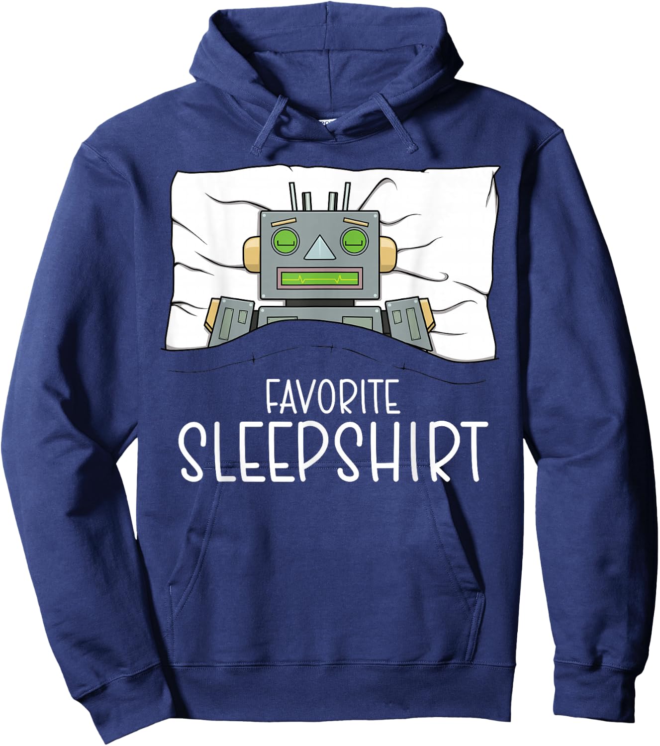 Favorite Sleepshirt Robot, Napping Robot Pajama Hoodie - Hoodie | Navy