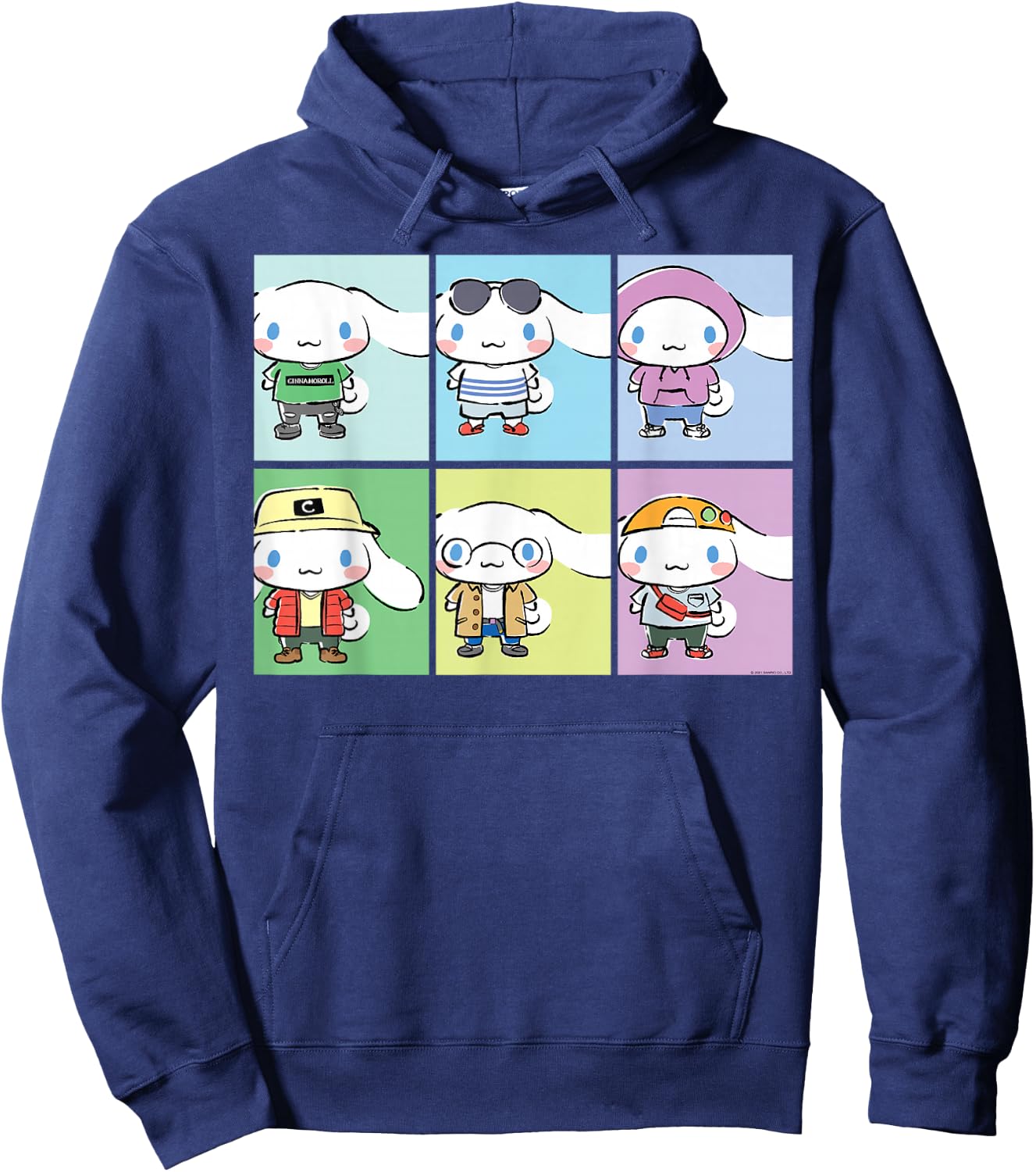 Cinnamoroll Collection Streetwear Squares Hoodie - Hoodie | Navy
