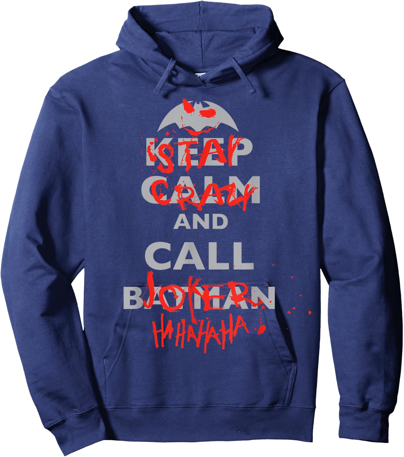 DC Joker Text Stay Crazy Hoodie - Hoodie | Navy