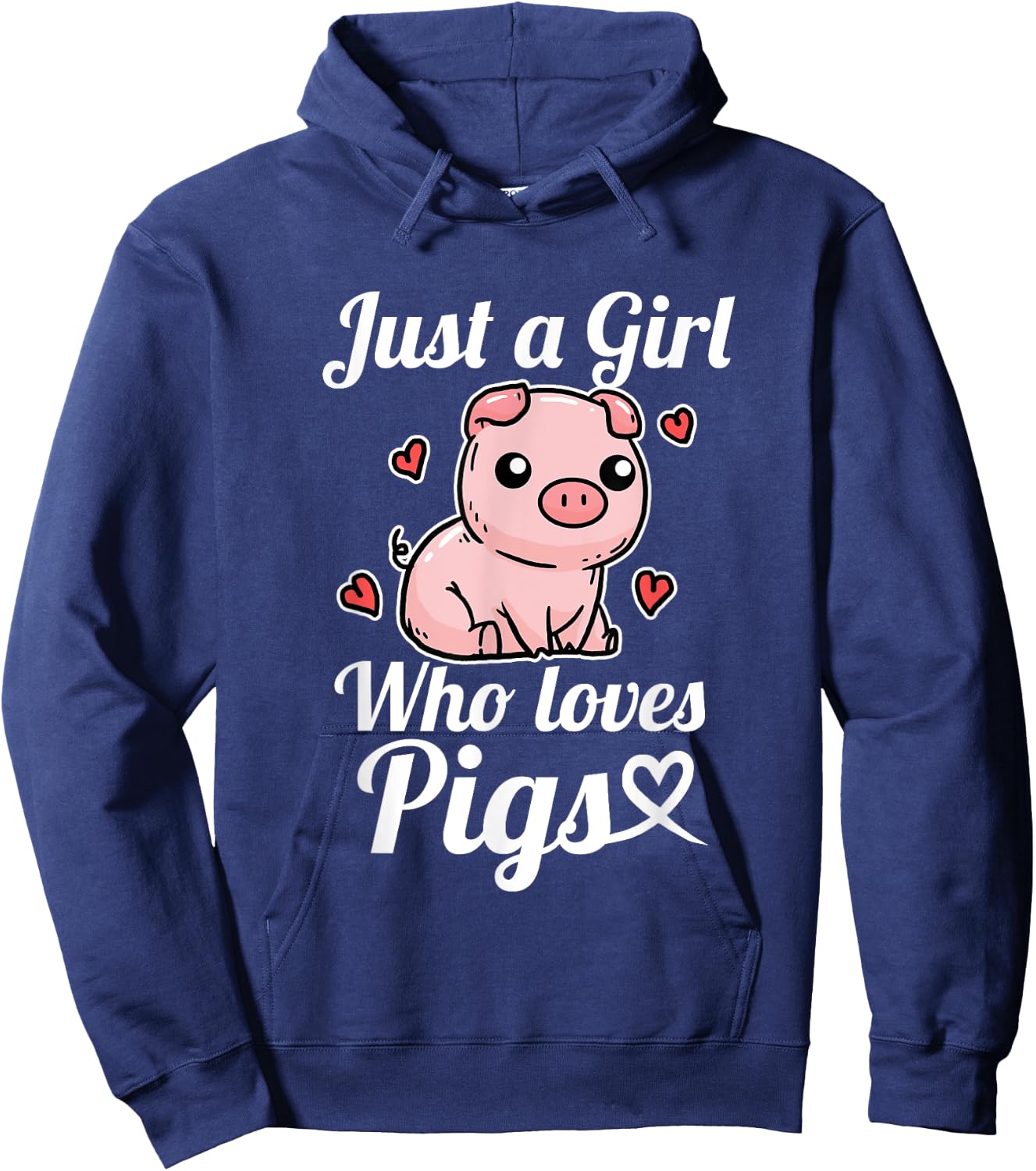 Just A Girl Who Loves Pigs Funny Pig Costume Hoodie - Hoodie | Navy