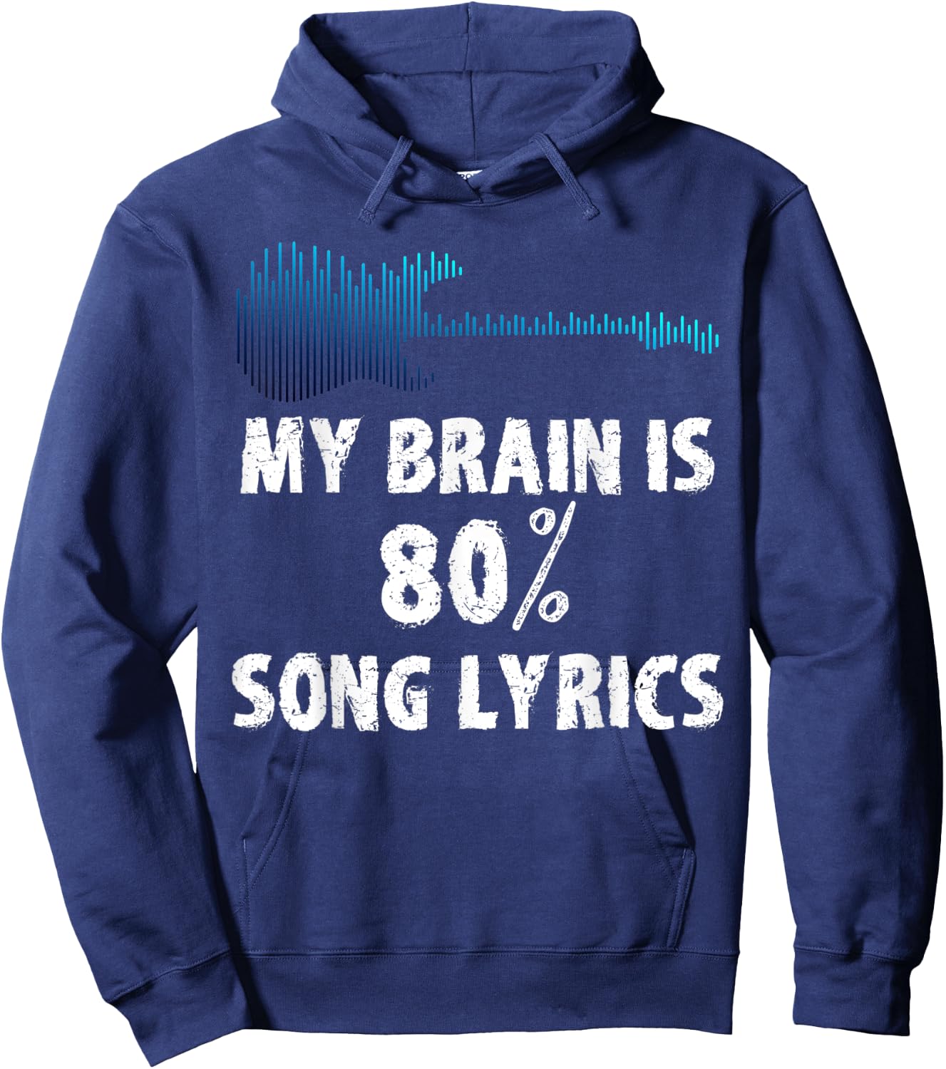 Guitar My Brain is 80% Song Lyrics Hoodie - Hoodie | Navy